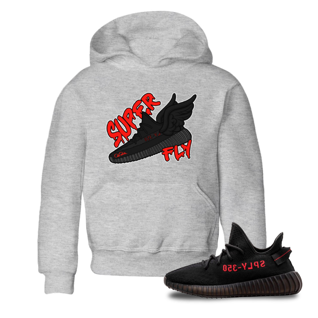 Yeezy 350 Bred shirt to match jordans Super Fly sneaker tees Adidas Yeezy Boost V2 350 Bred SNRT Sneaker Release Tees Baby Toddler Heather Grey 1 T-Shirt