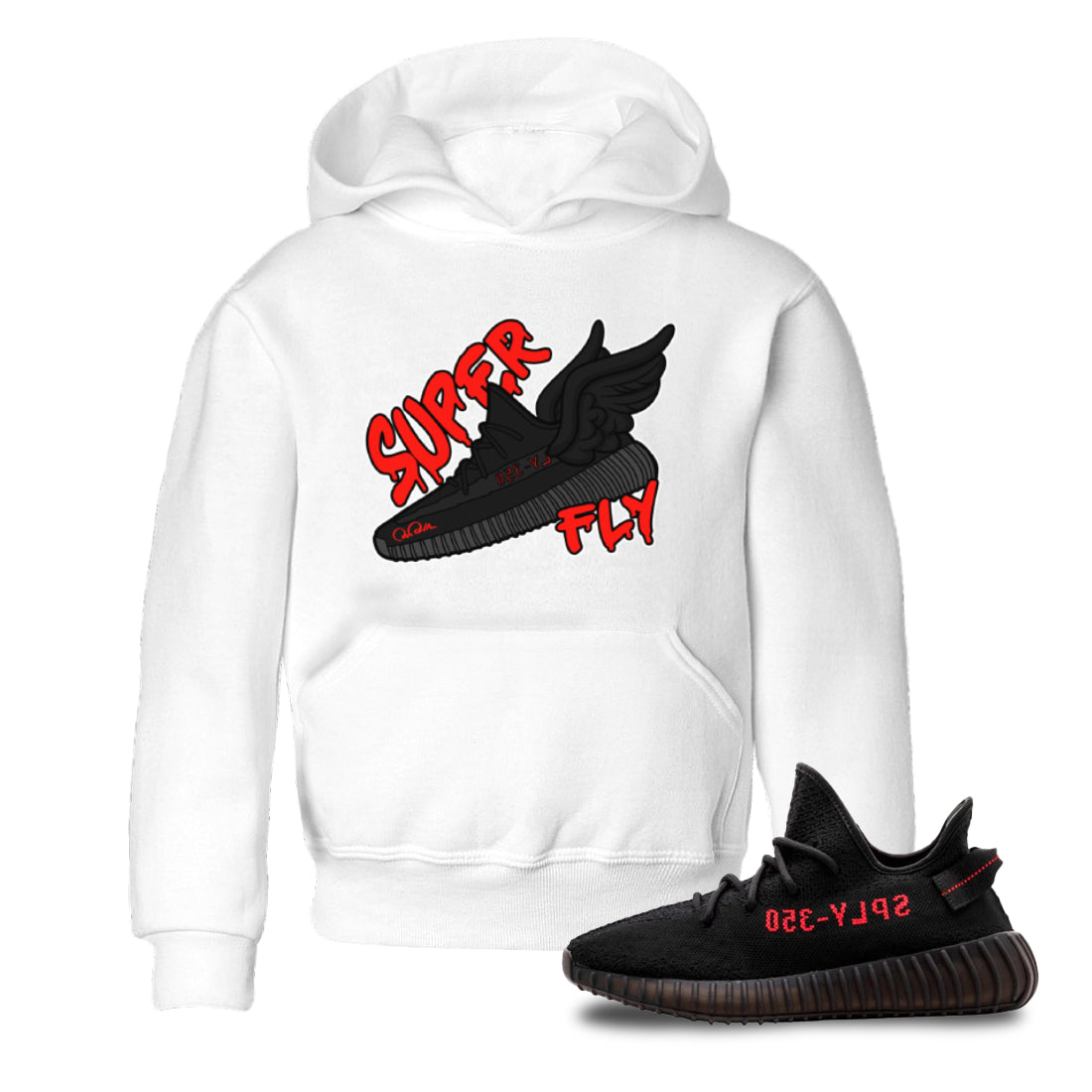 Yeezy 350 Bred shirt to match jordans Super Fly sneaker tees Adidas Yeezy Boost V2 350 Bred SNRT Sneaker Release Tees Baby Toddler White 1 T-Shirt