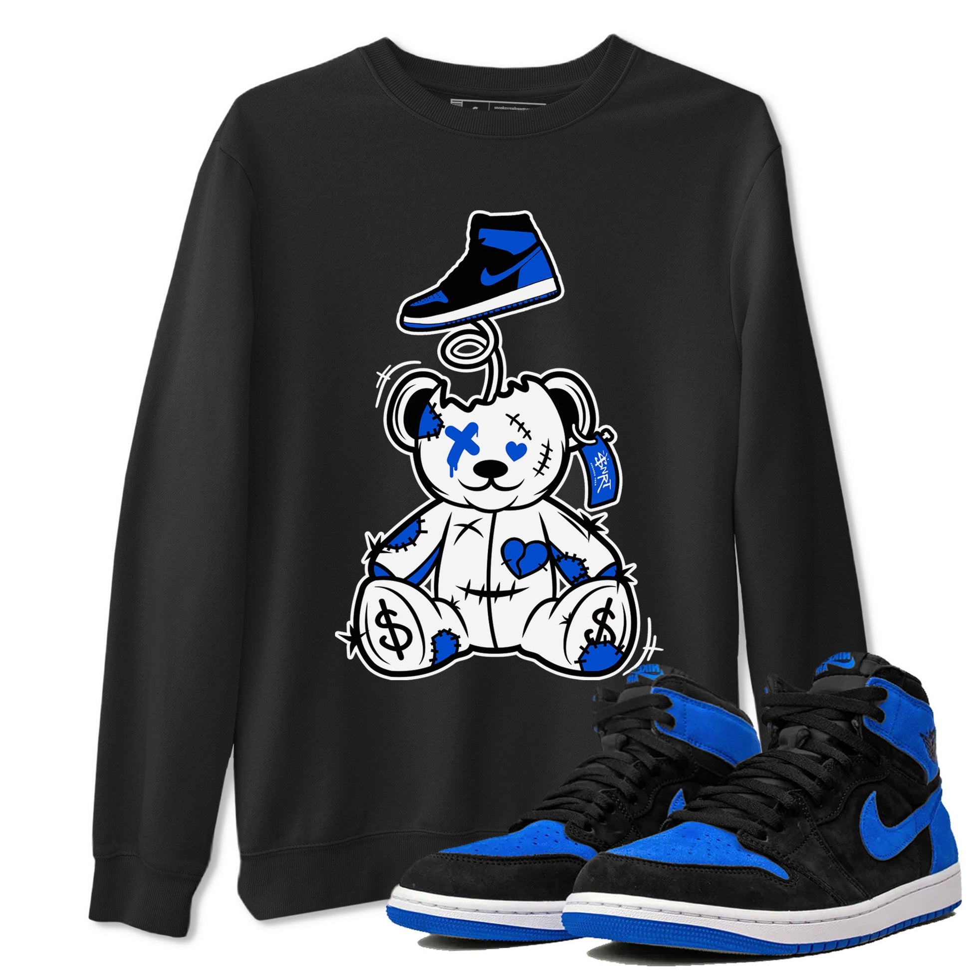 Jordan 1 High OG Royal Reimagined shirt to match jordans Surprise Teddy Bear sneaker tees Air Jordan 1 Royal Reimagined SNRT Sneaker Tees Unisex Black 1 T-Shirt