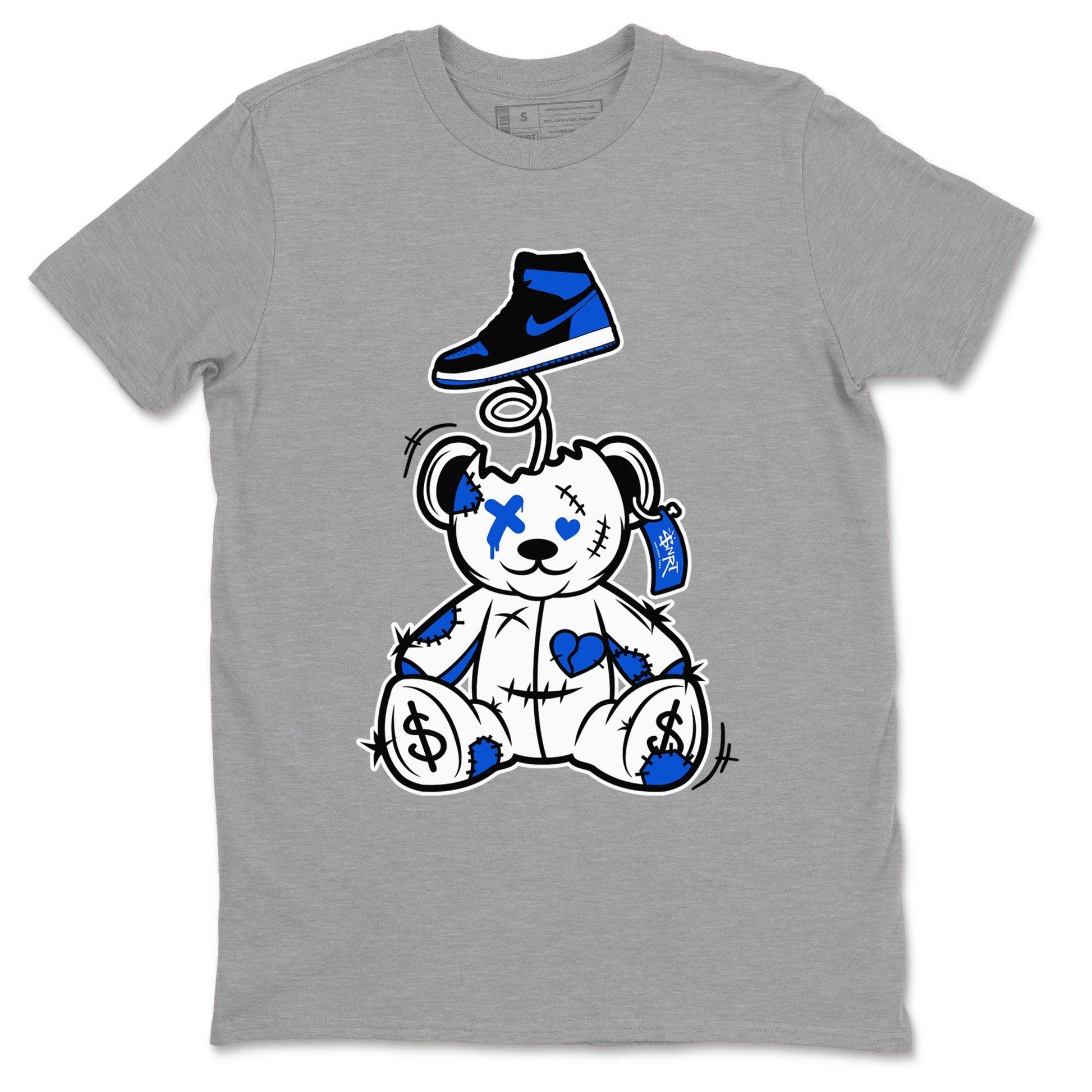 Jordan 1 High OG Royal Reimagined shirt to match jordans Surprise Teddy Bear sneaker tees Air Jordan 1 Royal Reimagined SNRT Sneaker Tees Unisex Heather Grey 2 T-Shirt
