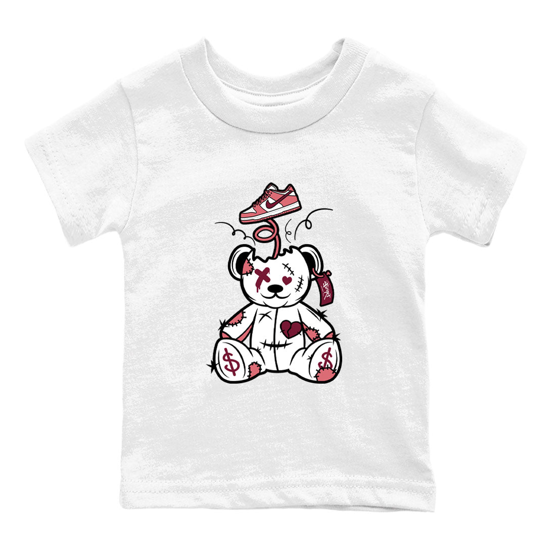 Dunk Valentine's Day shirt to match jordans Surprise Teddy Bear sneaker tees Dunks Valentine's Day SNRT sneaker release tees baby toddler White 2 cotton Shirt