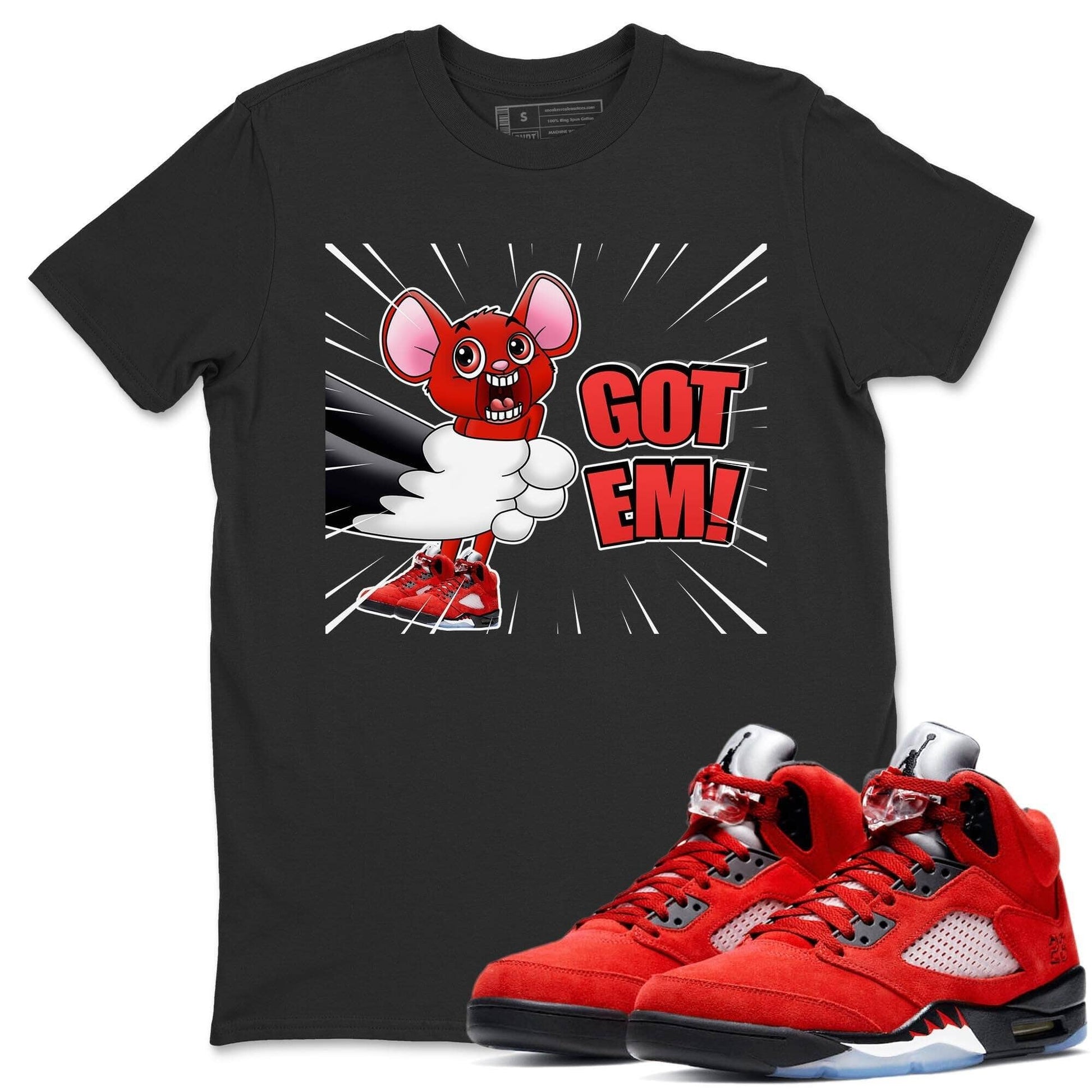 Jordan 5 Raging Bull Sneaker Match Tees T&J Got Em Sneaker Tees Jordan 5 Raging Bull Sneaker Release Tees Unisex Shirts