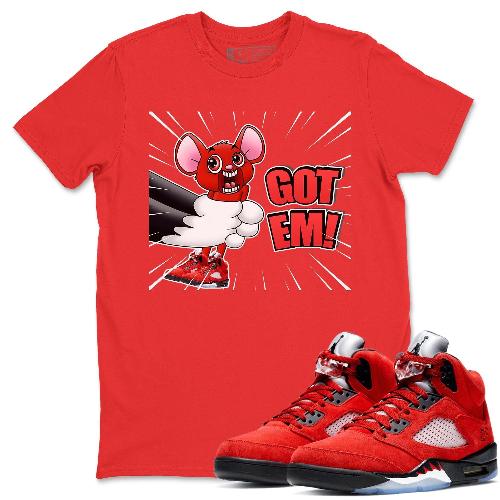 Jordan 5 Raging Bull Sneaker Match Tees T&J Got Em Sneaker Tees Jordan 5 Raging Bull Sneaker Release Tees Unisex Shirts