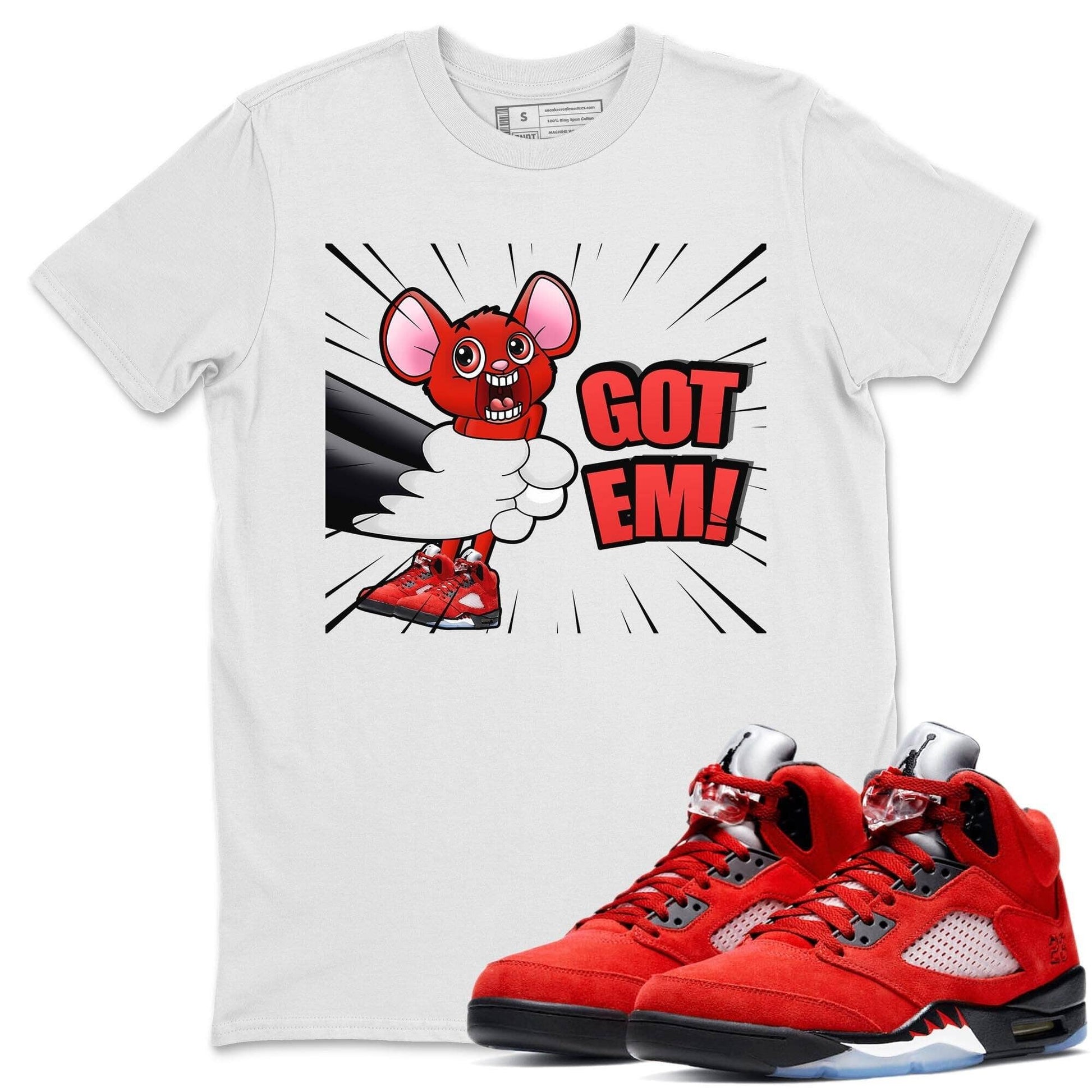 Jordan 5 Raging Bull Sneaker Match Tees T&J Got Em Sneaker Tees Jordan 5 Raging Bull Sneaker Release Tees Unisex Shirts