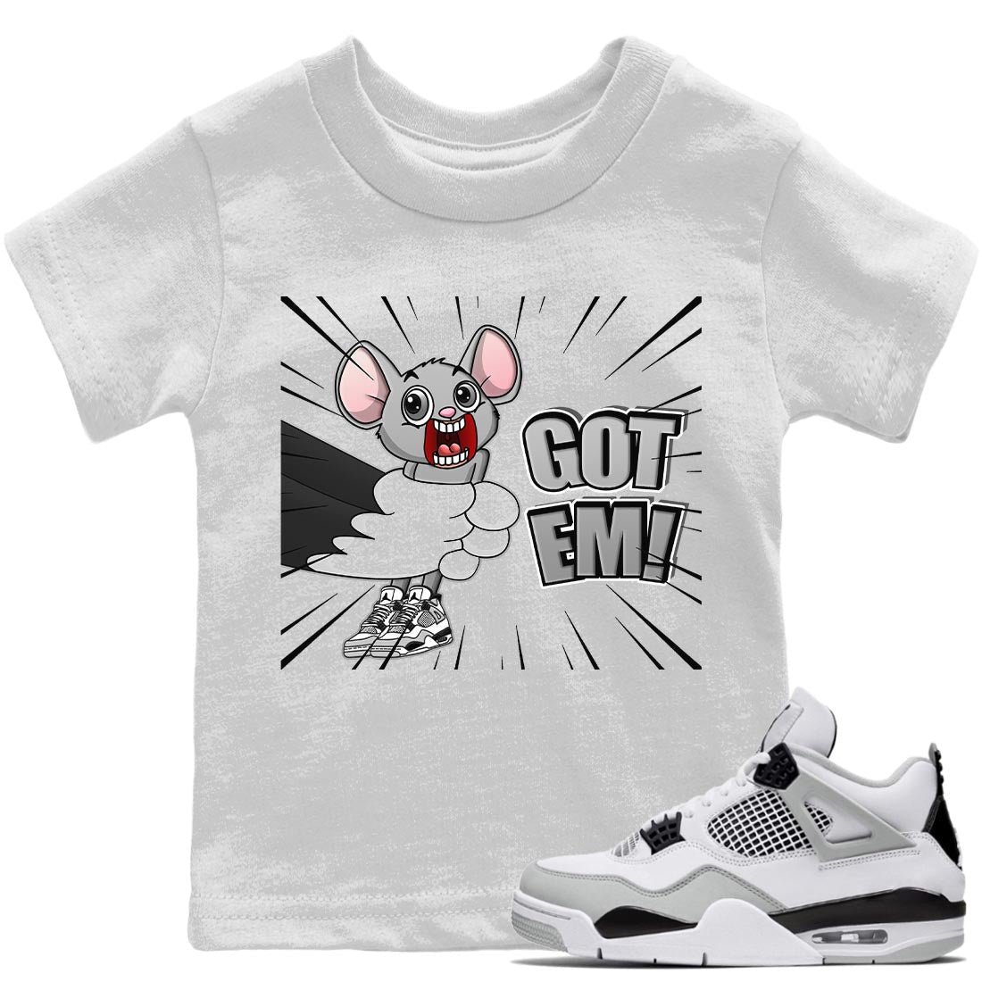 Jordan 4 Military Black Sneaker Match Tees T&J Got Em Sneaker Tees Jordan 4 Military Black Sneaker Release Tees Kids Shirts