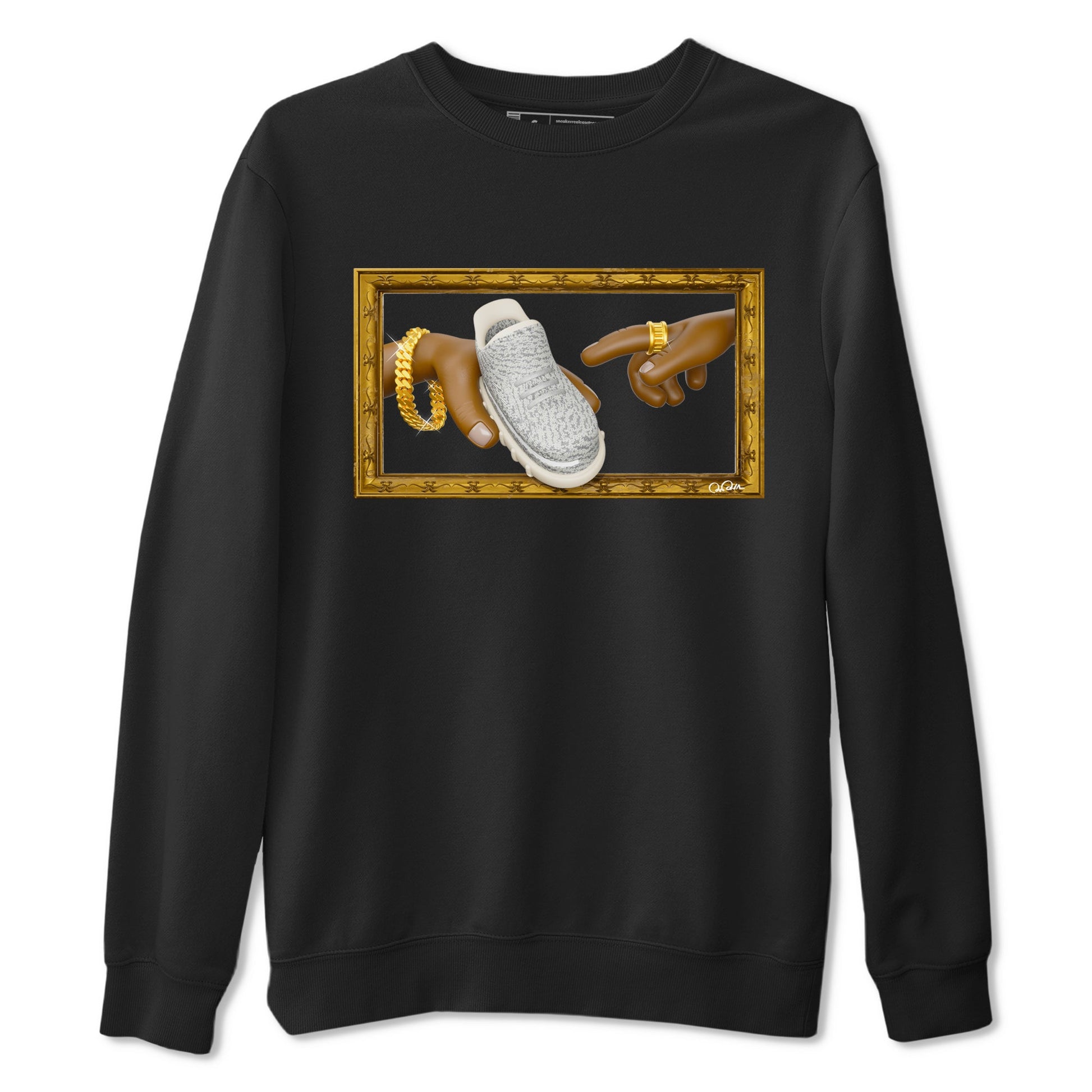 Yeezy 350 Static shirt to match jordans The Creation Of Adam sneaker tees Adidas Yeezy 350 Static SNRT Sneaker Release Tees Unisex Black 2 T-Shirt