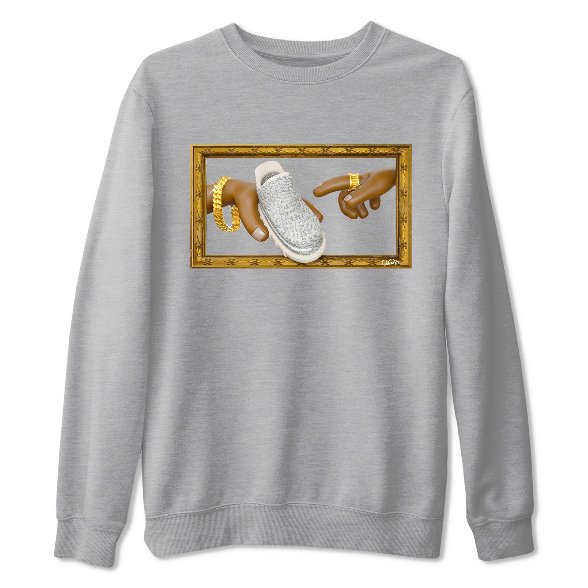 Yeezy 350 Static shirt to match jordans The Creation Of Adam sneaker tees Adidas Yeezy 350 Static SNRT Sneaker Release Tees Unisex Heather Grey 2 T-Shirt
