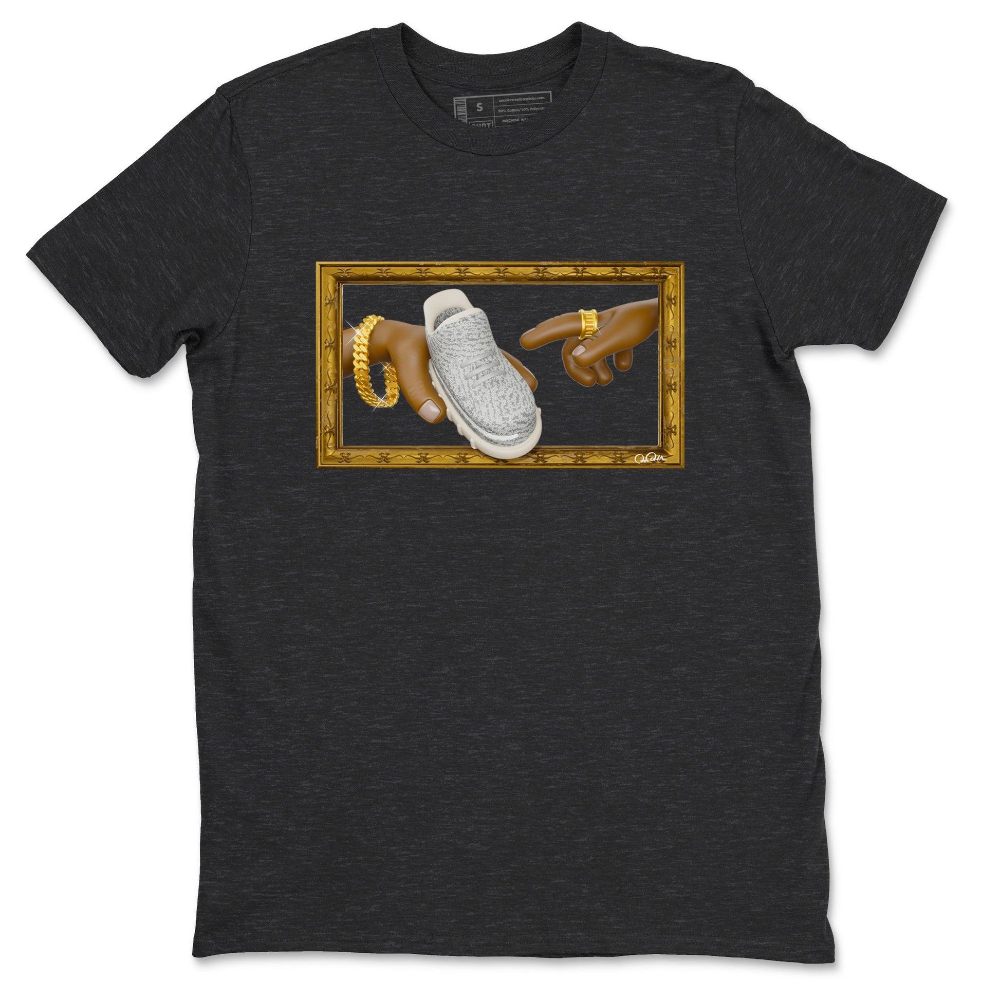 Yeezy 350 Static shirt to match jordans The Creation Of Adam sneaker tees Adidas Yeezy 350 Static SNRT Sneaker Release Tees Unisex Charcoal Heather 2 T-Shirt
