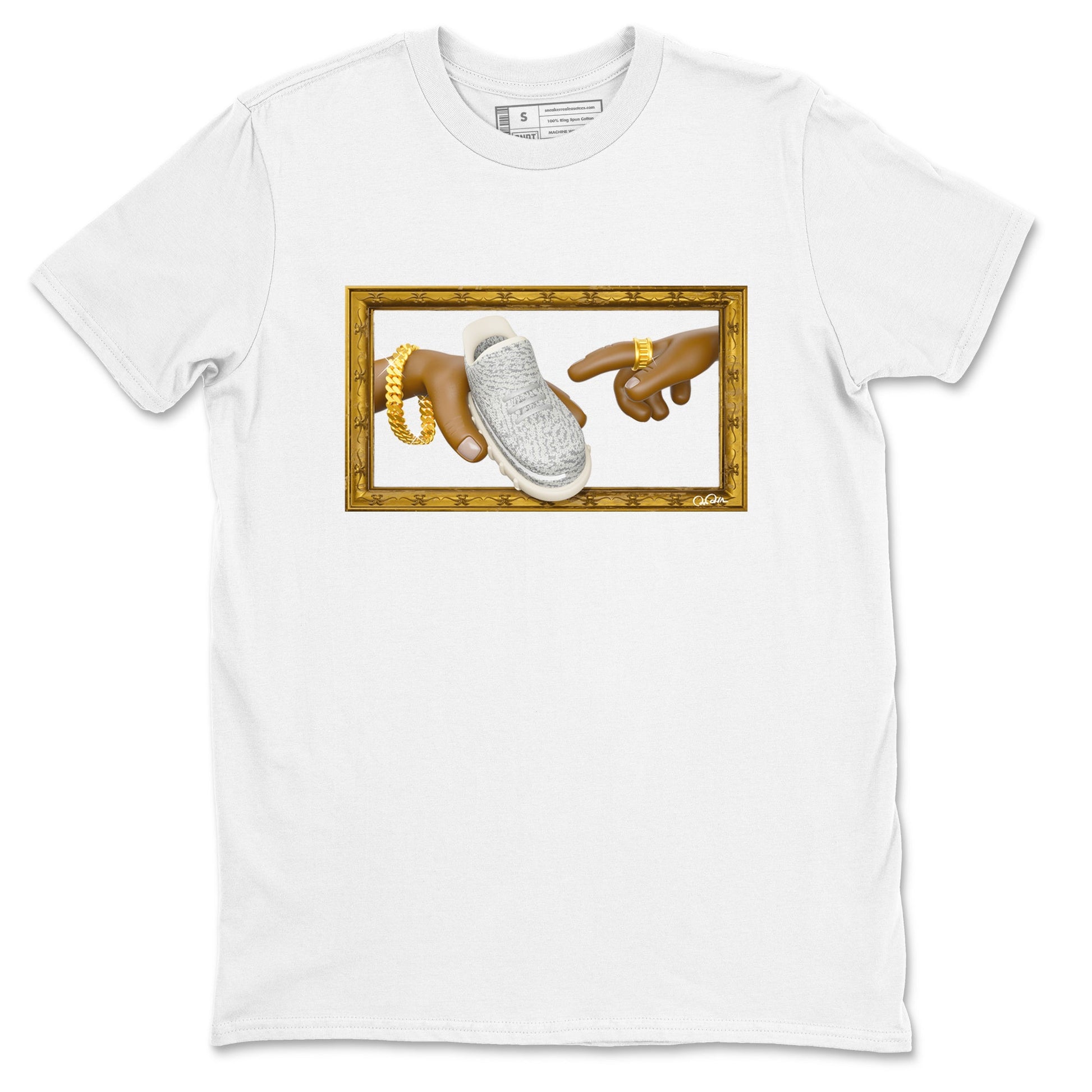 Yeezy 350 Static shirt to match jordans The Creation Of Adam sneaker tees Adidas Yeezy 350 Static SNRT Sneaker Release Tees Unisex White 2 T-Shirt