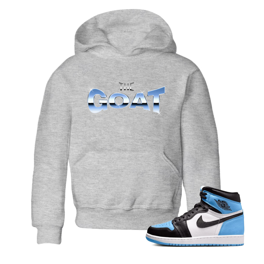 Air Jordan 1 Retro High OG UNC Toe Shirt to match Jordans The GOAT Sneaker Tees 1s UNC Toe SNRT Sneaker Release Tees Kids and Baby Tees Heather Grey 1