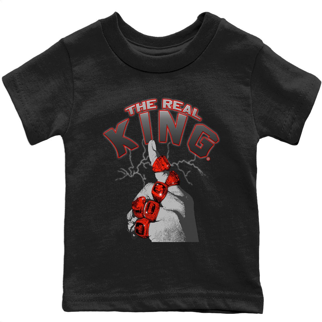 Jordan 4 Infrared Sneaker Match Tees The Real King Sneaker Tees Jordan 4 Infrared Sneaker Release Tees Kids Shirts