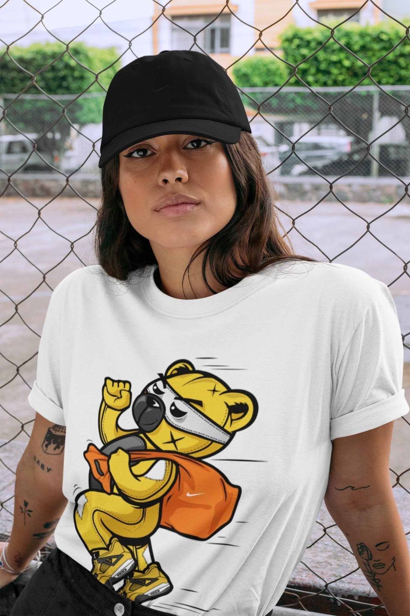 Jordan 4 Lightning Sneaker Match Tees Thief Bear Sneaker Tees Jordan 4 Lightning Sneaker Release Tees Unisex Shirts