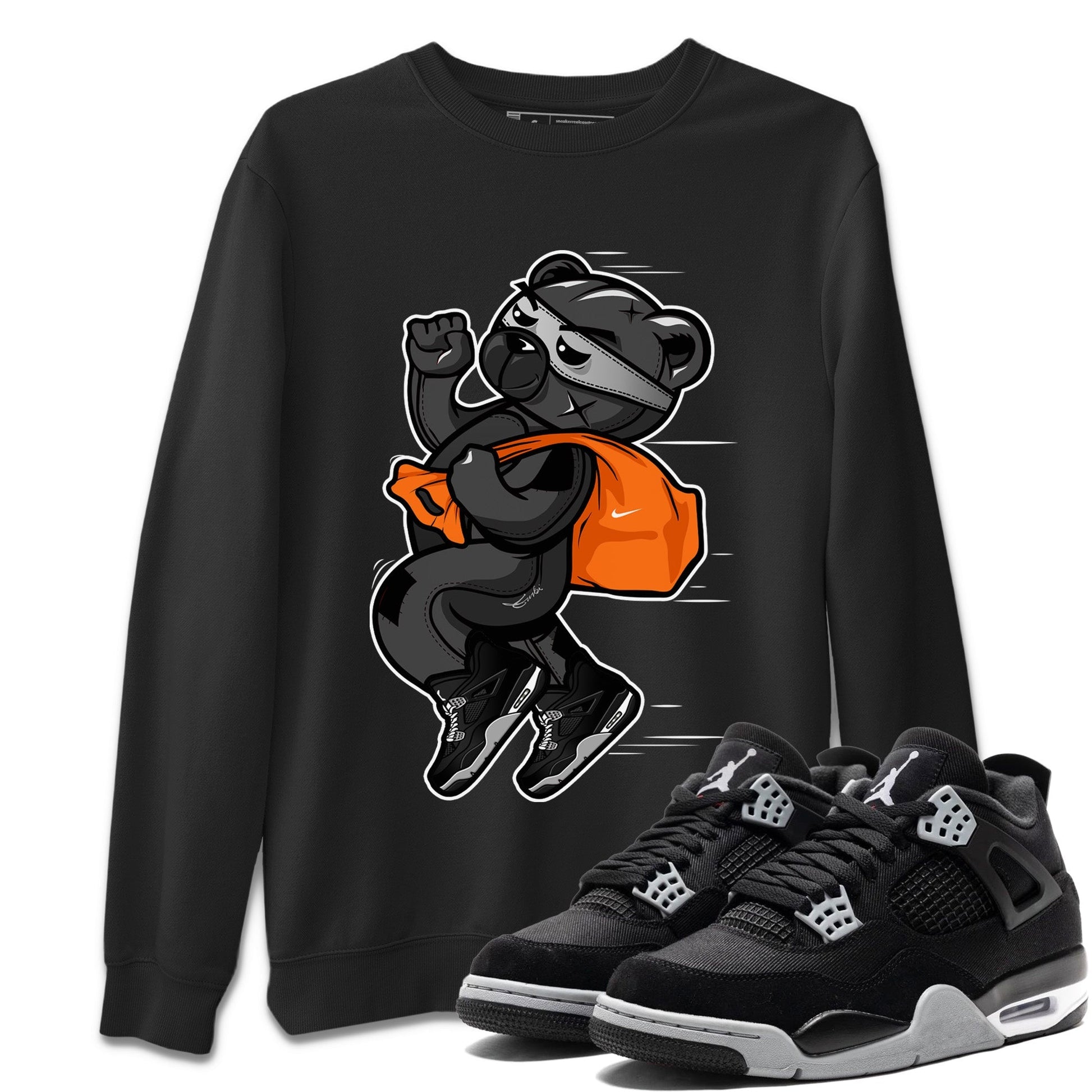 Jordan 4 Black Canvas Sneaker Match Tees Thief Bear Sneaker Tees Jordan 4 Black Canvas Sneaker Release Tees Unisex Shirts