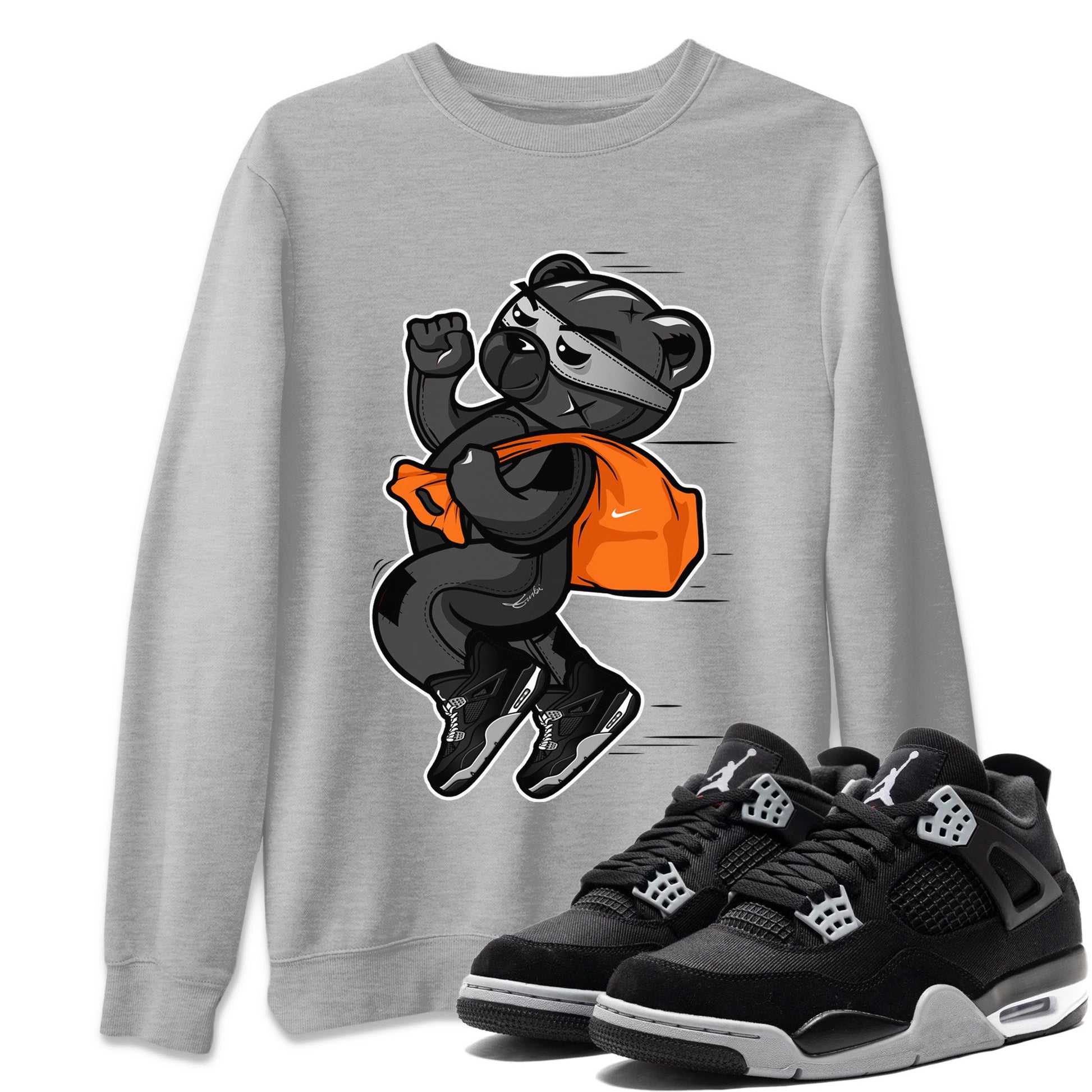 Jordan 4 Black Canvas Sneaker Match Tees Thief Bear Sneaker Tees Jordan 4 Black Canvas Sneaker Release Tees Unisex Shirts