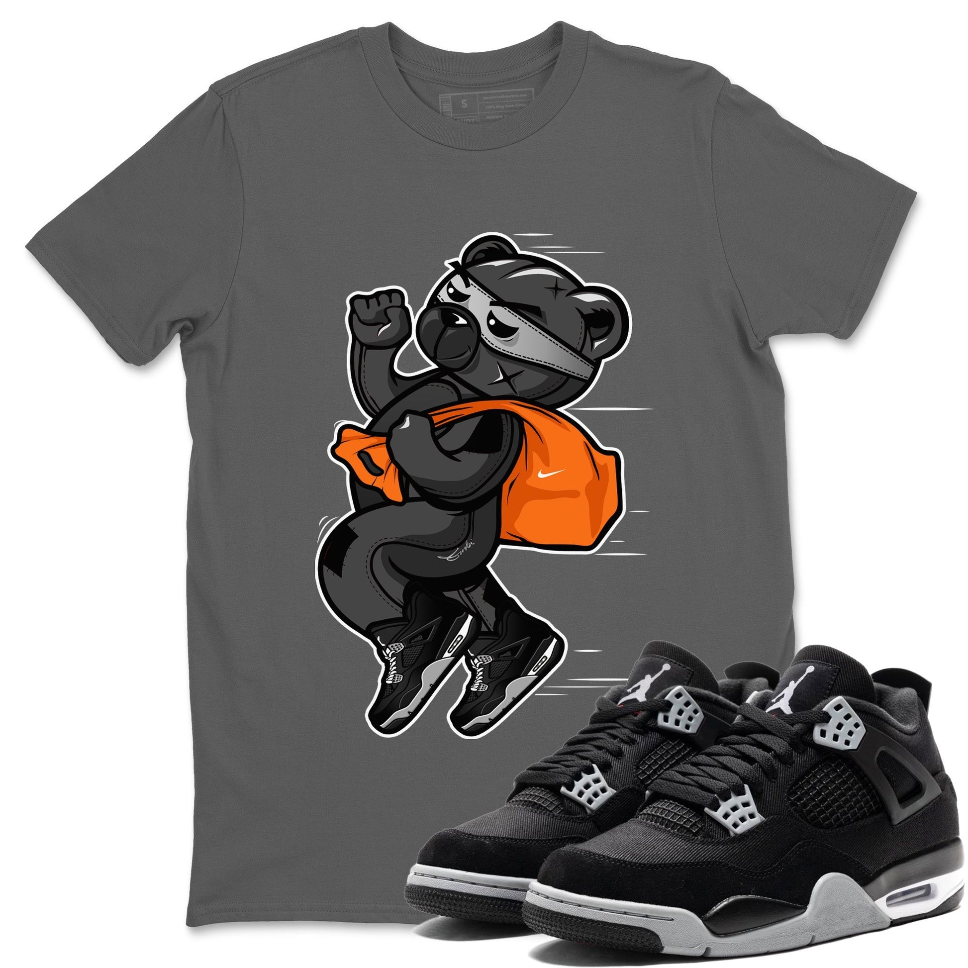 Jordan 4 Black Canvas Sneaker Match Tees Thief Bear Sneaker Tees Jordan 4 Black Canvas Sneaker Release Tees Unisex Shirts