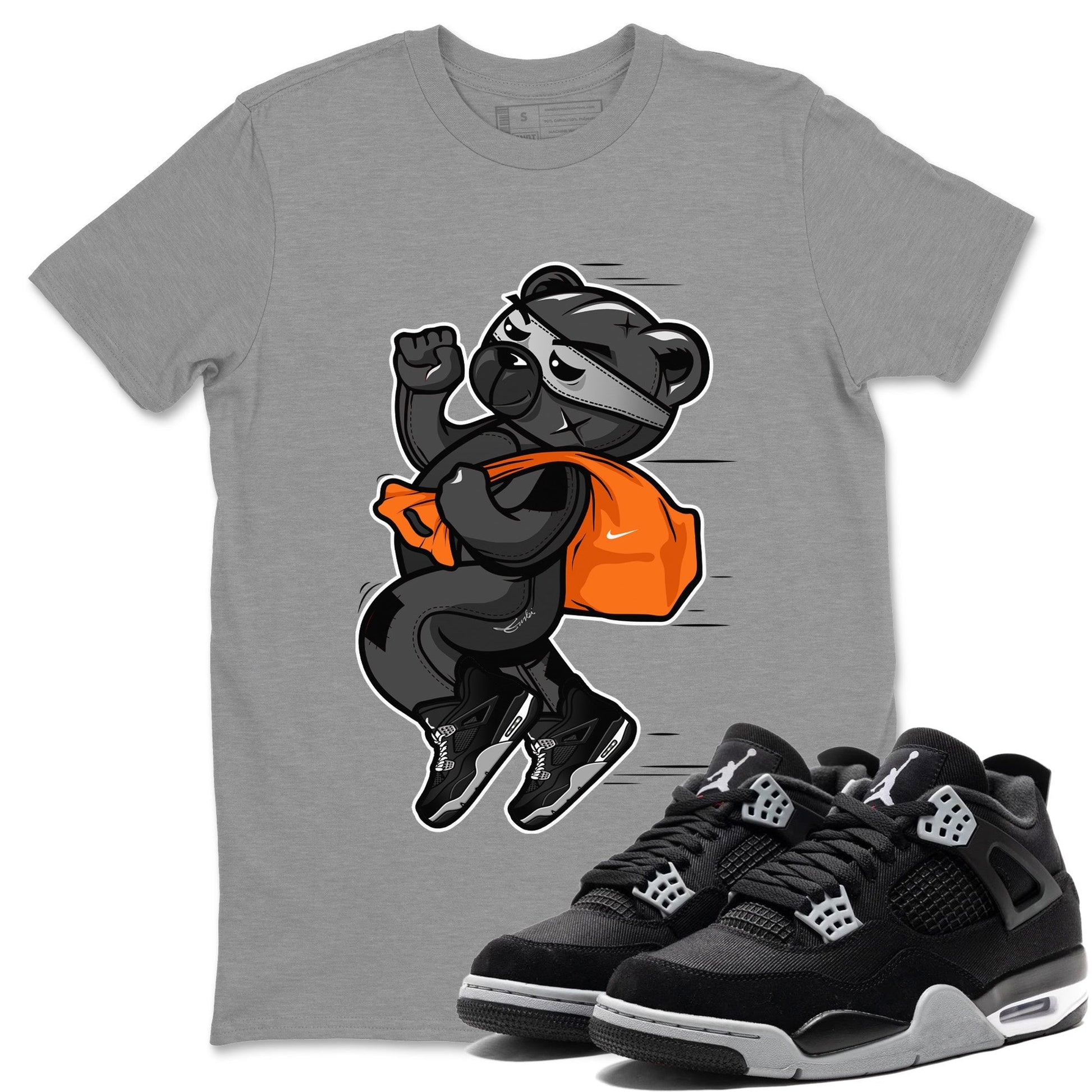 Jordan 4 Black Canvas Sneaker Match Tees Thief Bear Sneaker Tees Jordan 4 Black Canvas Sneaker Release Tees Unisex Shirts