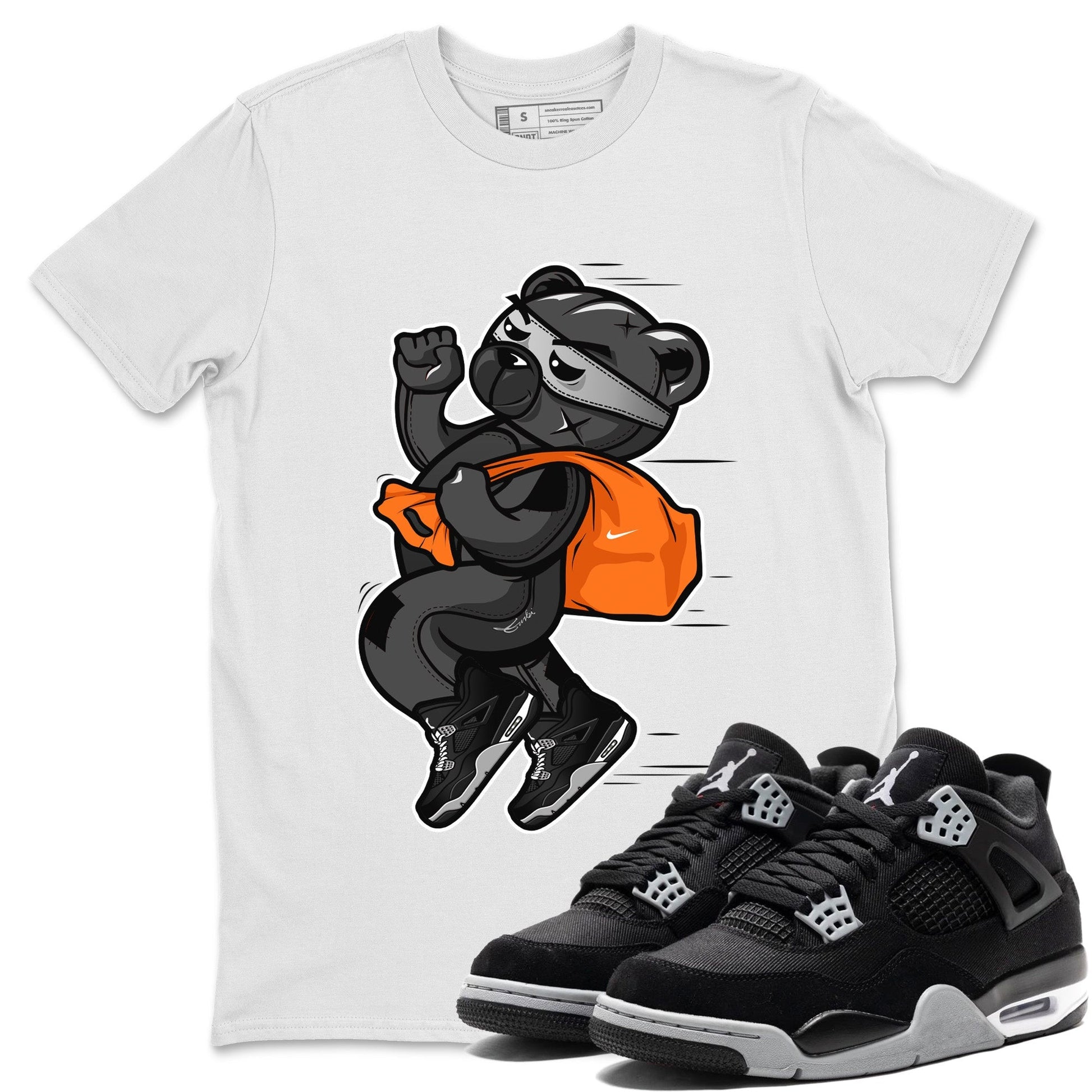 Jordan 4 Black Canvas Sneaker Match Tees Thief Bear Sneaker Tees Jordan 4 Black Canvas Sneaker Release Tees Unisex Shirts