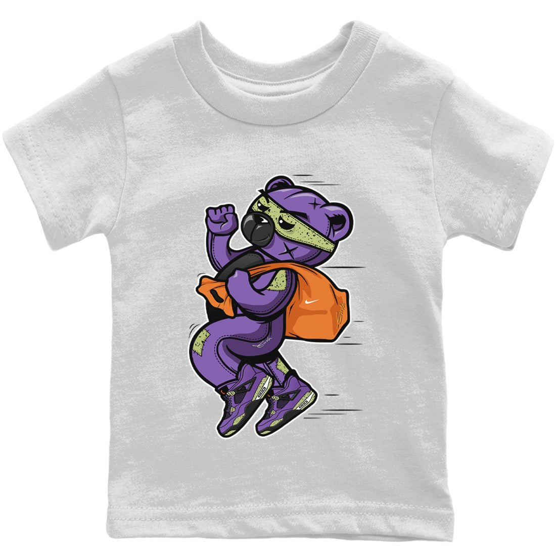 Jordan 4 Canyon Purple Sneaker Match Tees Thief Bear Sneaker Tees Jordan 4 Canyon Purple Sneaker Release Tees Kids Shirts