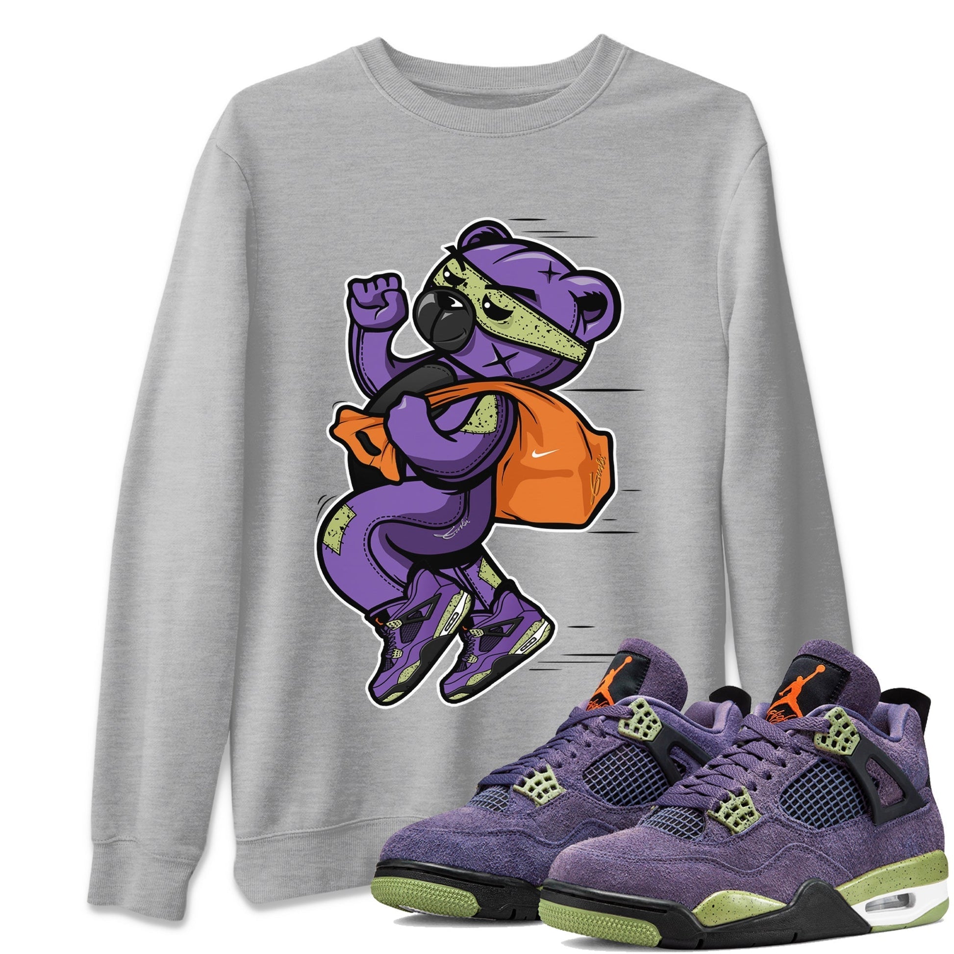 Jordan 4 Canyon Purple Sneaker Match Tees Thief Bear Sneaker Tees Jordan 4 Canyon Purple Sneaker Release Tees Unisex Shirts