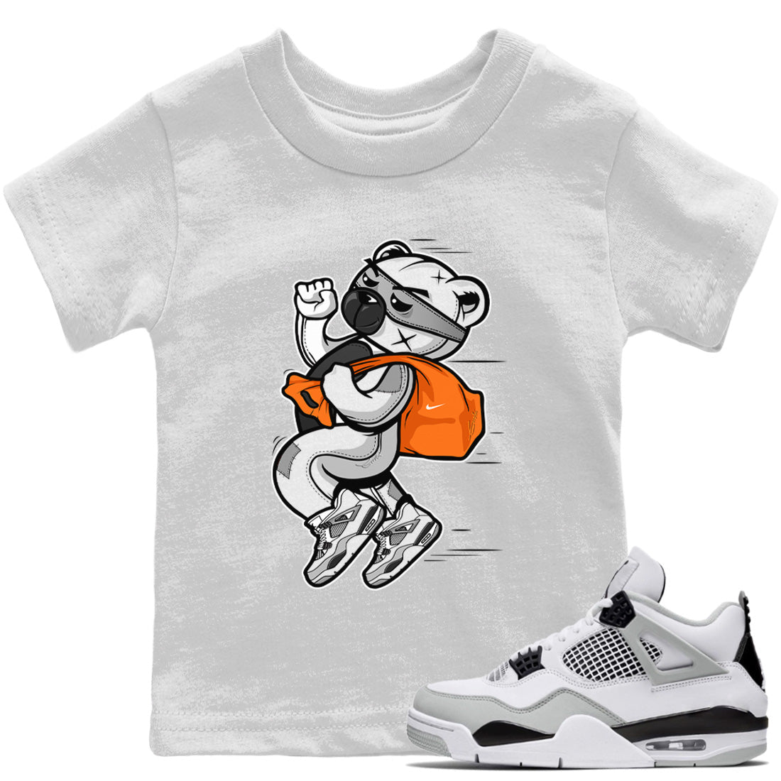 Jordan 4 Military Black Sneaker Match Tees Thief Bear Sneaker Tees Jordan 4 Military Black Sneaker Release Tees Kids Shirts