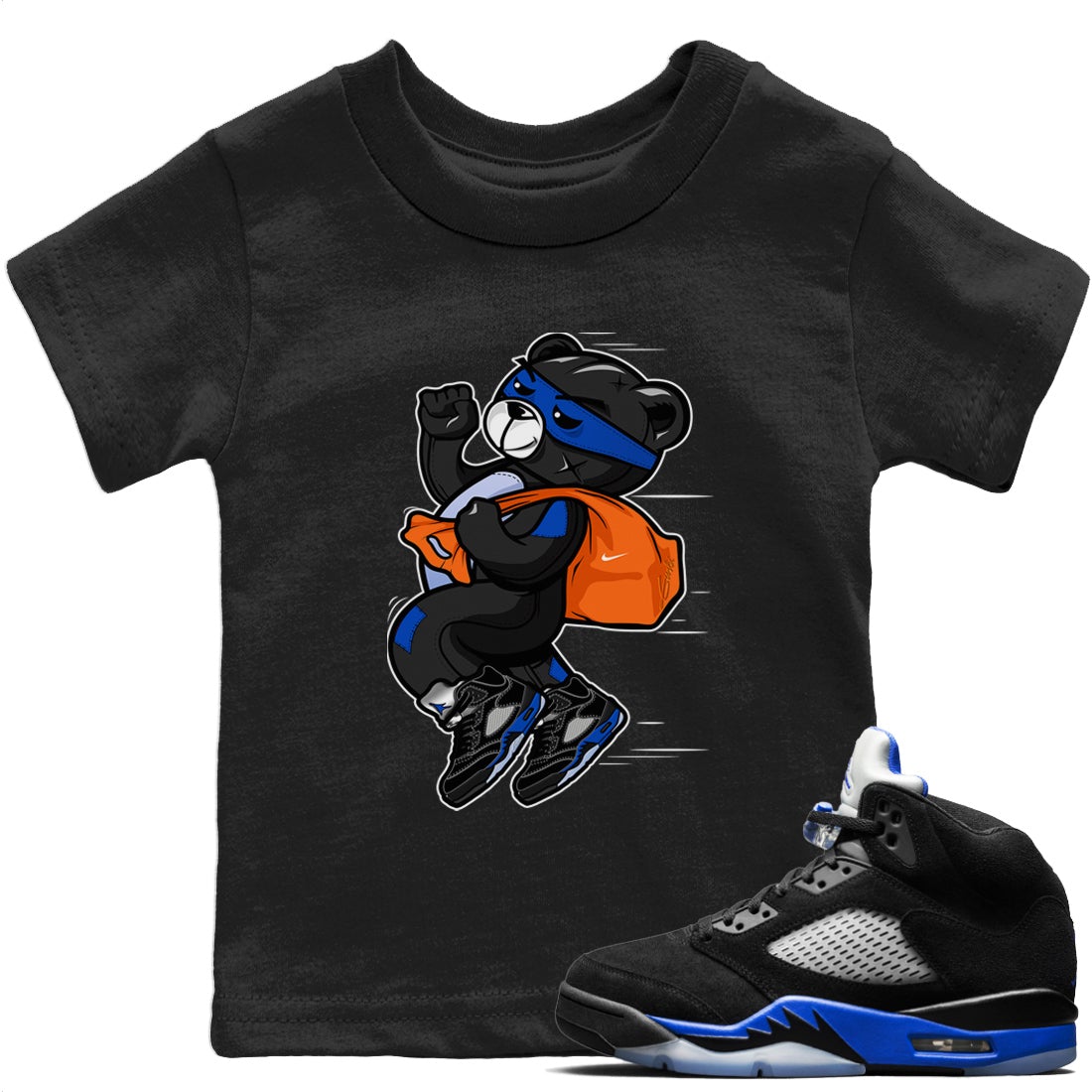 Jordan 5 Racer Blue Sneaker Match Tees Thief Bear Sneaker Tees Jordan 5 Racer Blue Sneaker Release Tees Kids Shirts