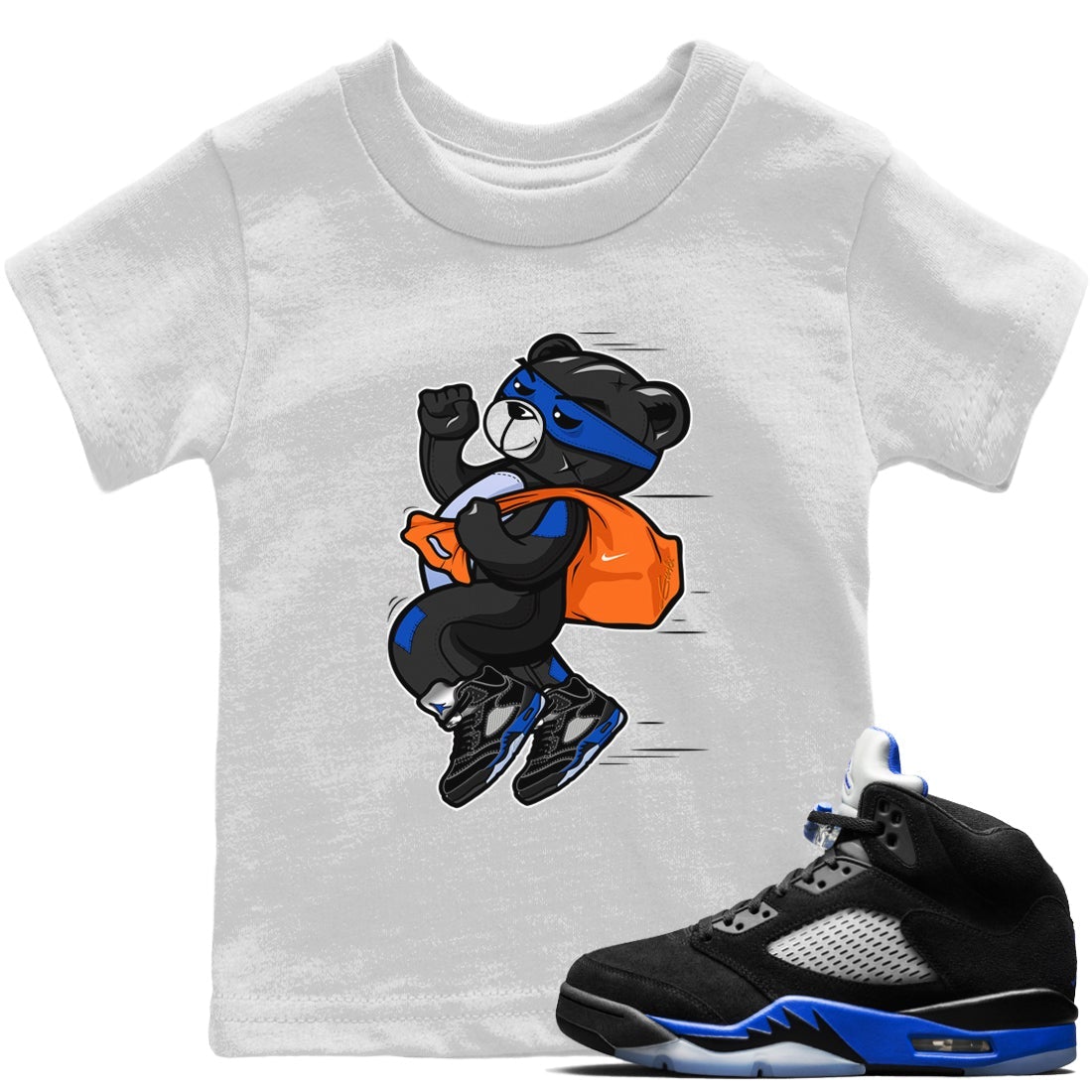 Jordan 5 Racer Blue Sneaker Match Tees Thief Bear Sneaker Tees Jordan 5 Racer Blue Sneaker Release Tees Kids Shirts