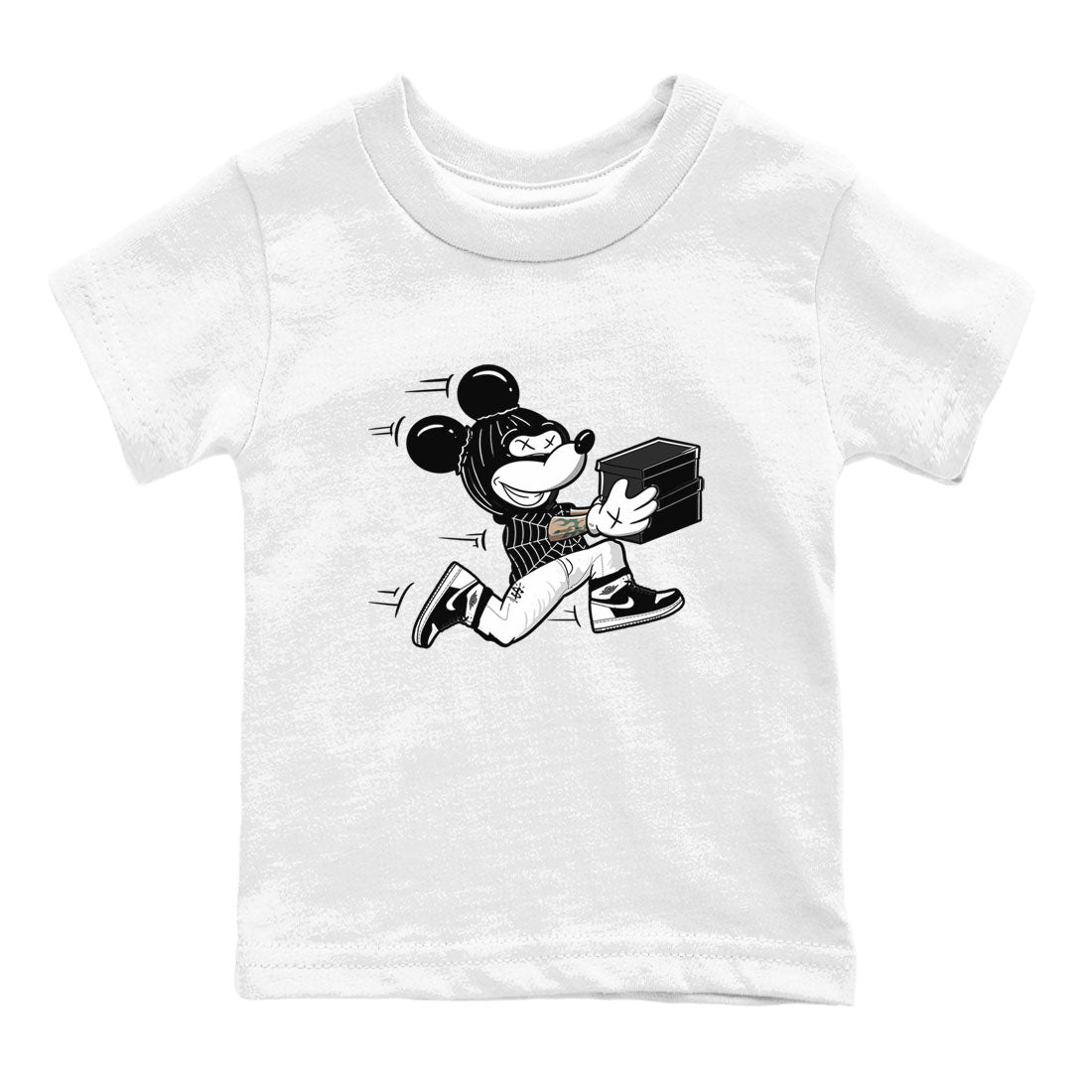 Air Jordan 1 High OG Black White shirt to match jordans Thief Mouse sneaker tees 1s Black White SNRT Sneaker Release Tees Streetwear baby toddler White 2 cotton Shirt