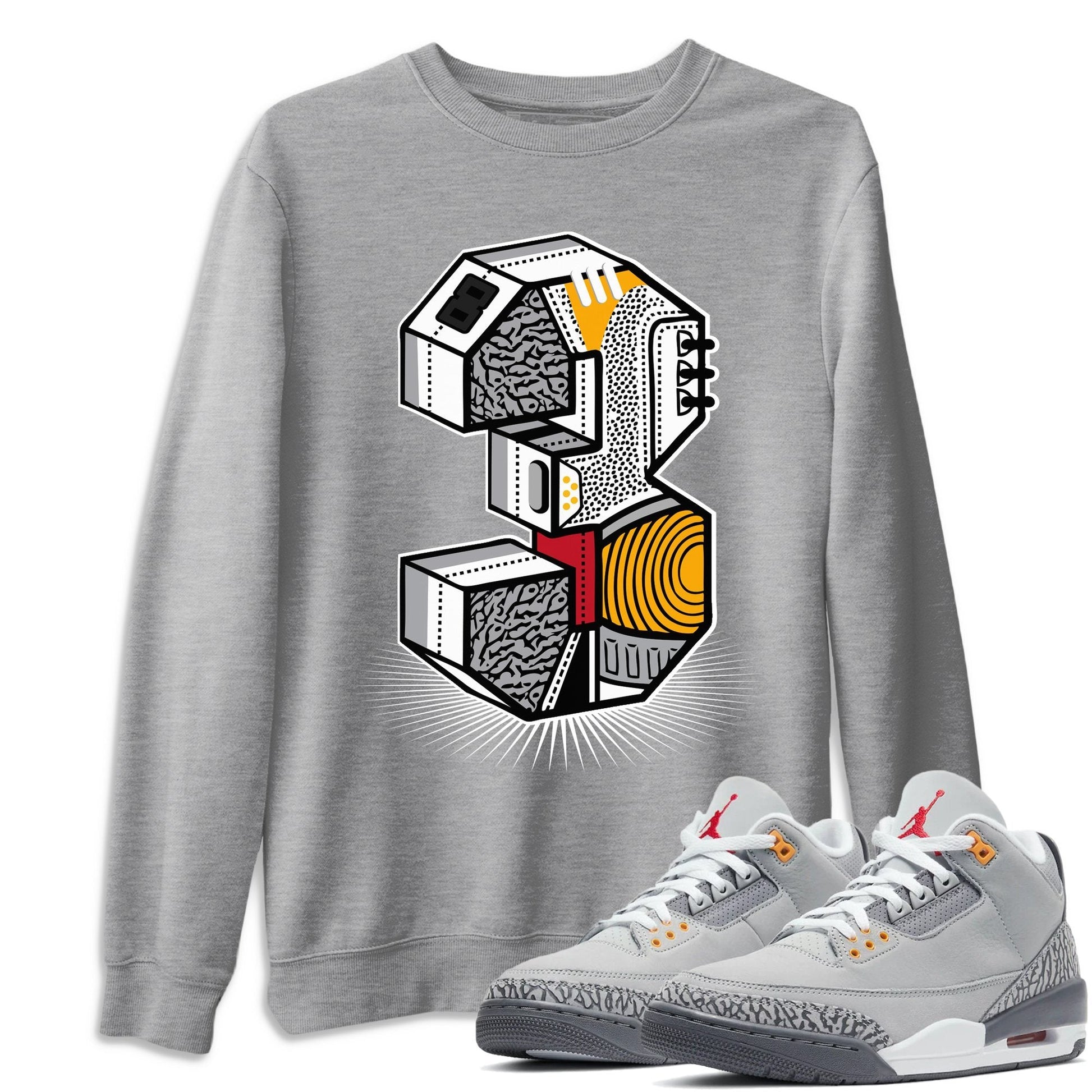 Jordan 3 Cool Grey Sneaker Match Tees Three Statue Sneaker Tees Jordan 3 Cool Grey Sneaker Release Tees Unisex Shirts
