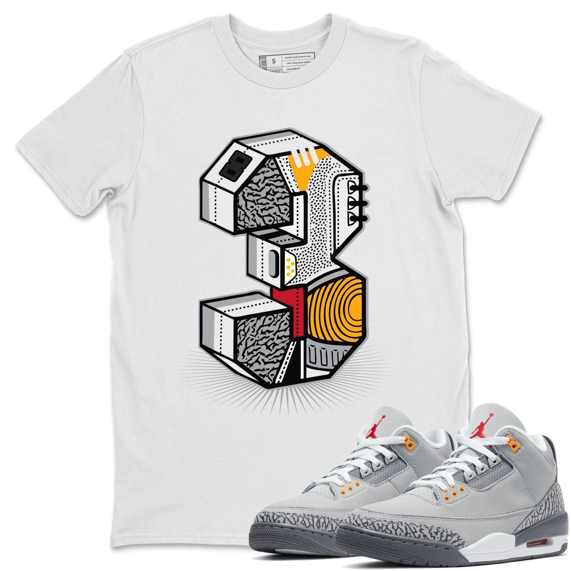 Jordan 3 Cool Grey Sneaker Match Tees Three Statue Sneaker Tees Jordan 3 Cool Grey Sneaker Release Tees Unisex Shirts