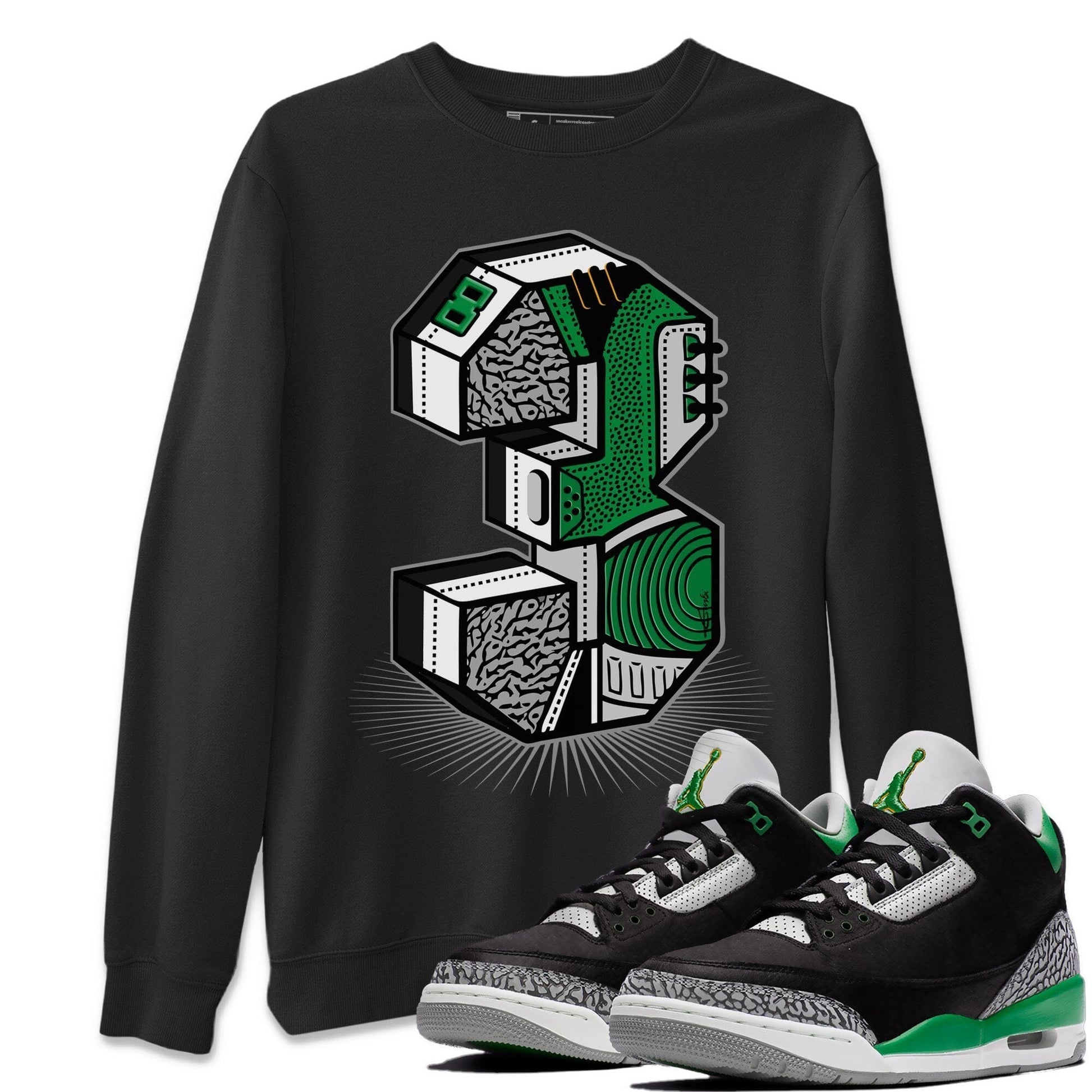 Jordan 3 Pine Green Sneaker Match Tees Three Statue Sneaker Tees Jordan 3 Pine Green Sneaker Release Tees Unisex Shirts