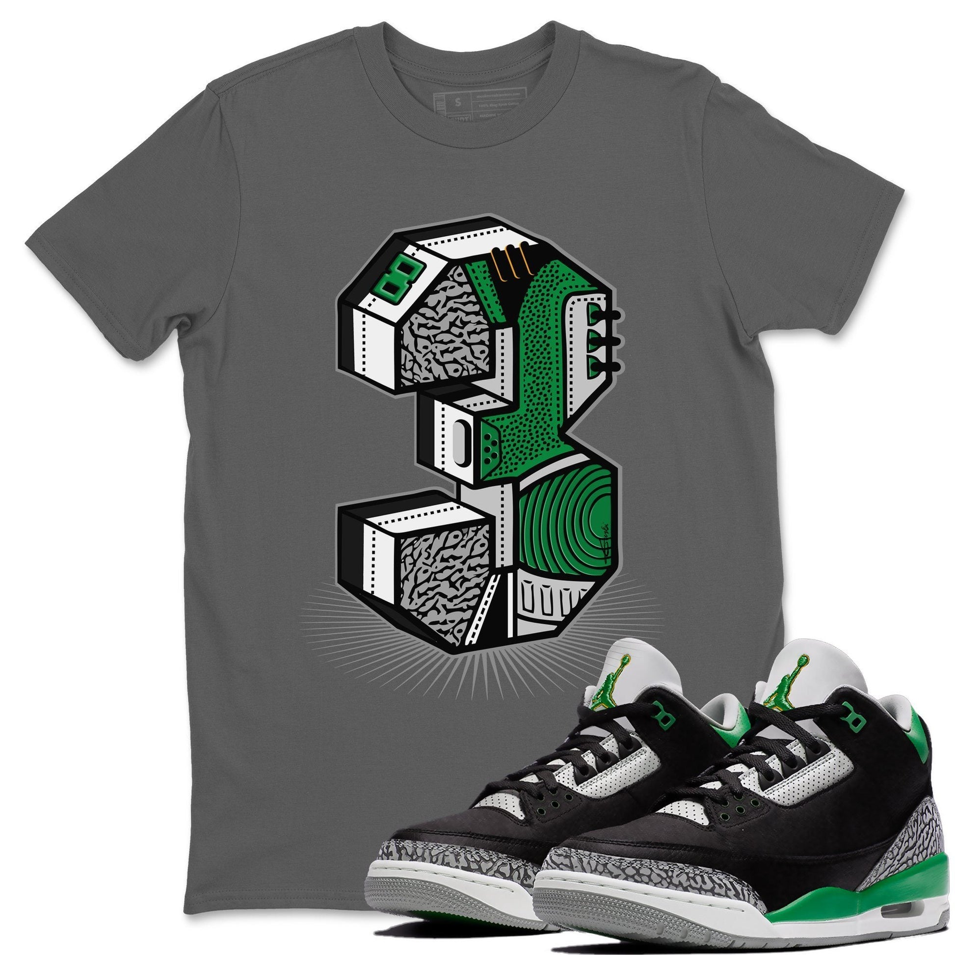 Jordan 3 Pine Green Sneaker Match Tees Three Statue Sneaker Tees Jordan 3 Pine Green Sneaker Release Tees Unisex Shirts
