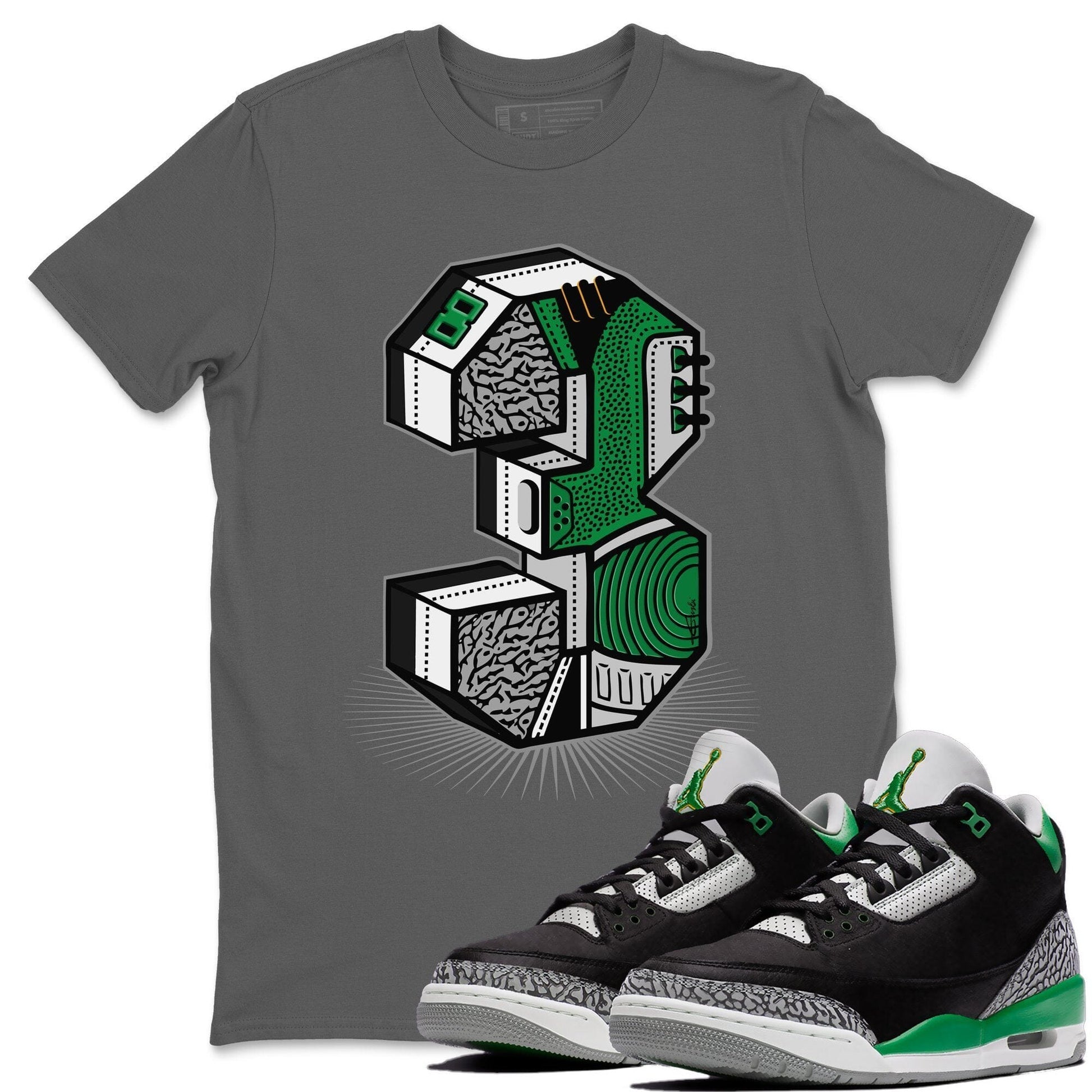 Jordan 3 Pine Green Sneaker Match Tees Three Statue Sneaker Tees Jordan 3 Pine Green Sneaker Release Tees Unisex Shirts