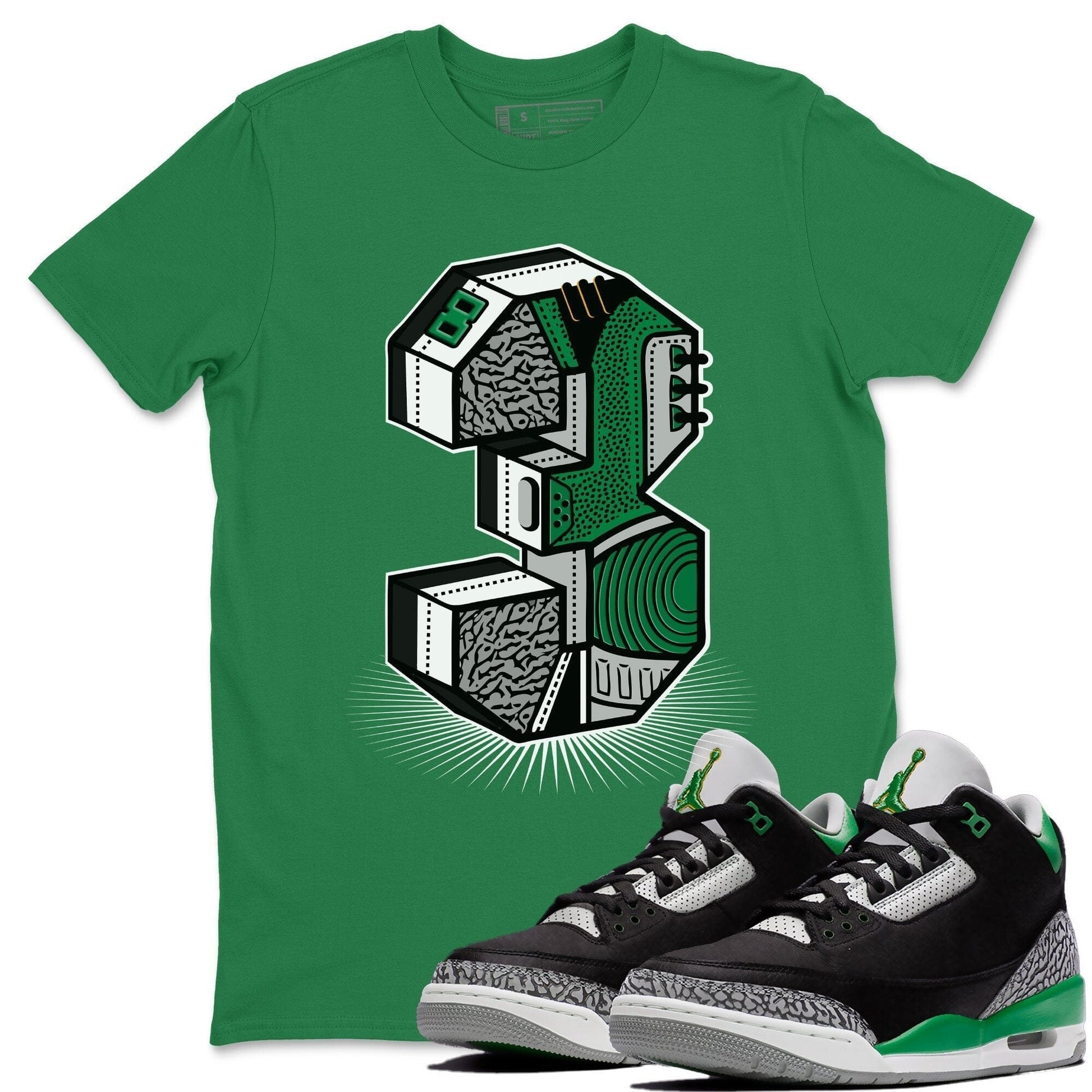Jordan 3 Pine Green Sneaker Match Tees Three Statue Sneaker Tees Jordan 3 Pine Green Sneaker Release Tees Unisex Shirts