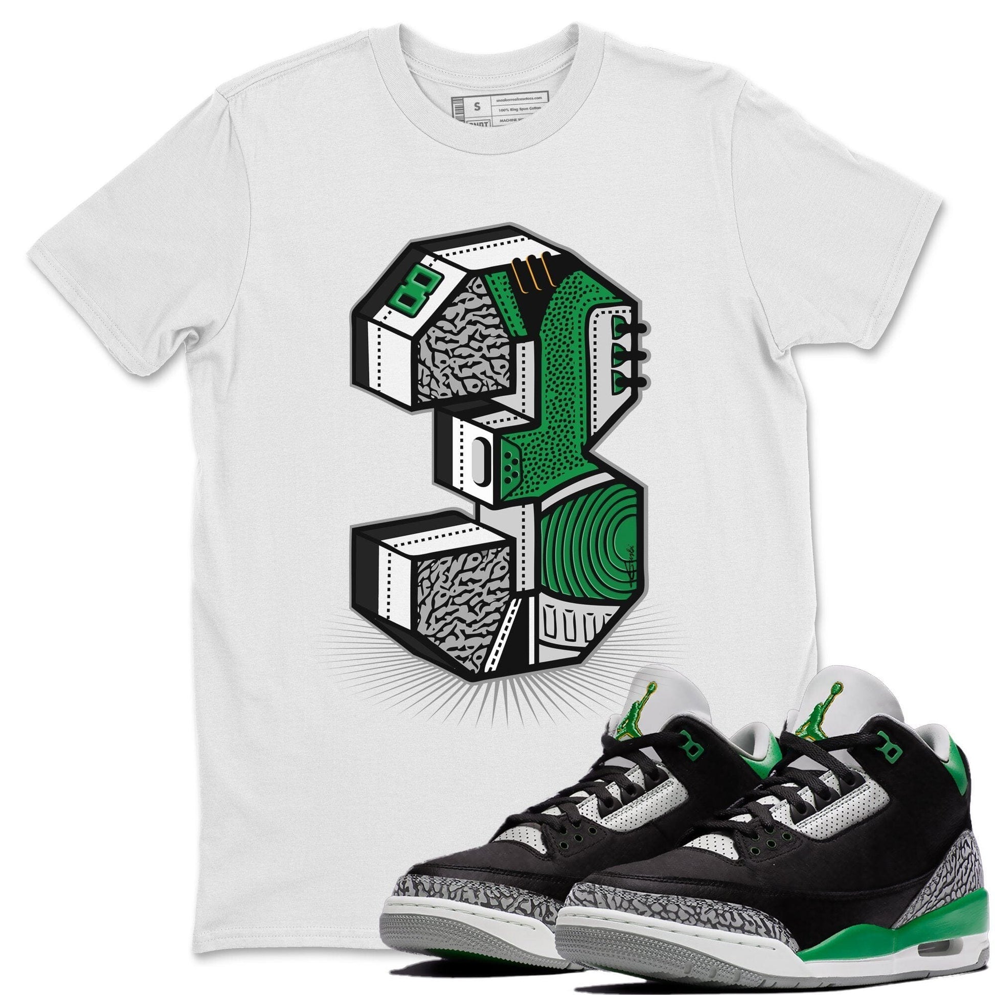 Jordan 3 Pine Green Sneaker Match Tees Three Statue Sneaker Tees Jordan 3 Pine Green Sneaker Release Tees Unisex Shirts