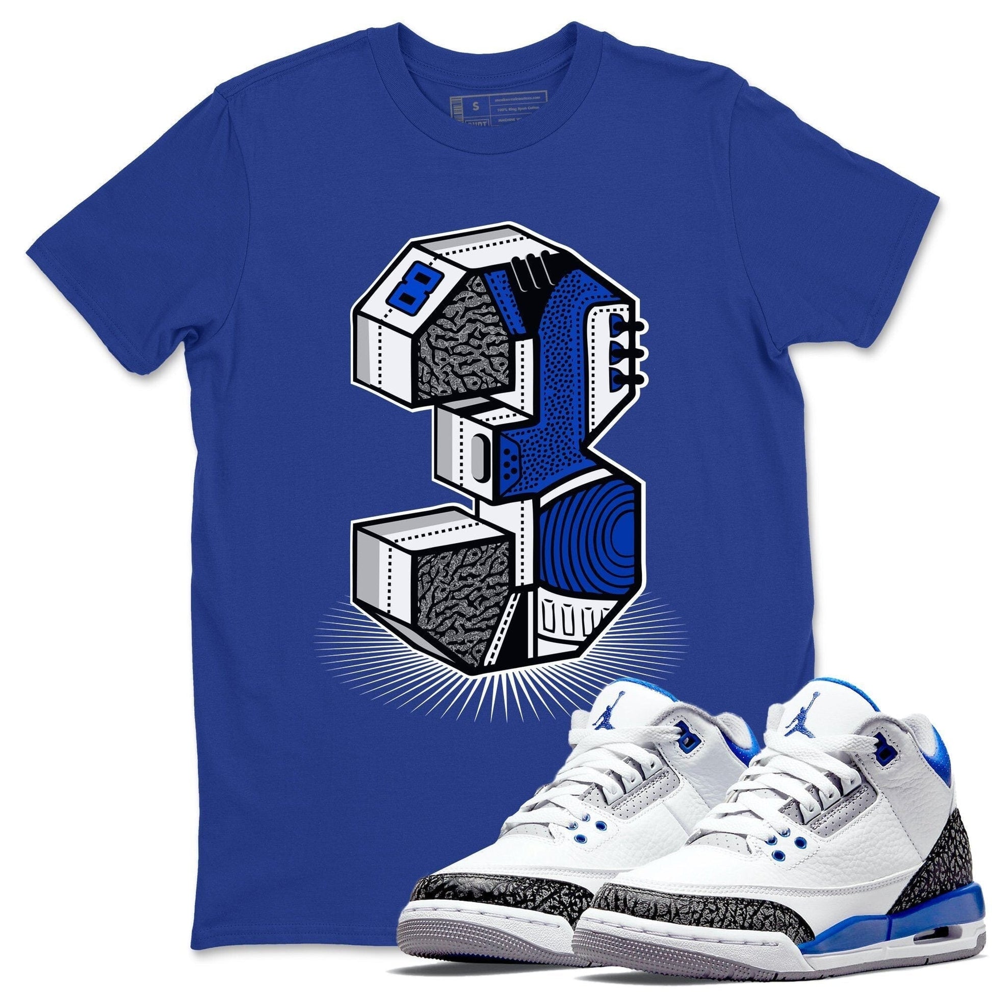 Jordan 3 Racer Blue Sneaker Match Tees Three Statue Sneaker Tees Jordan 3 Racer Blue Sneaker Release Tees Unisex Shirts