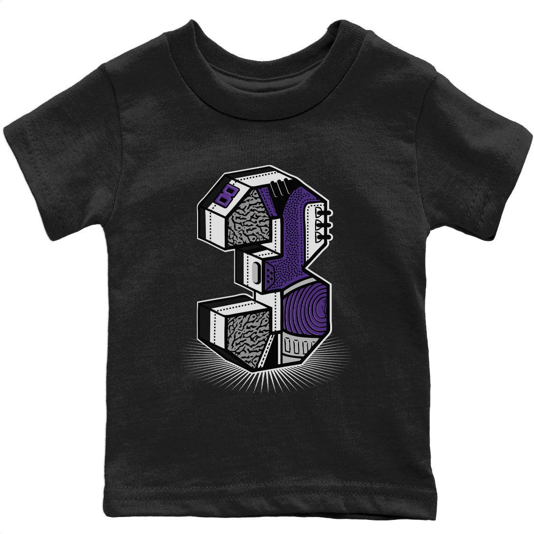 Jordan 3 Dark Iris Sneaker Match Tees Three Statue Sneaker Tees Jordan 3 Dark Iris Sneaker Release Tees Kids Shirts