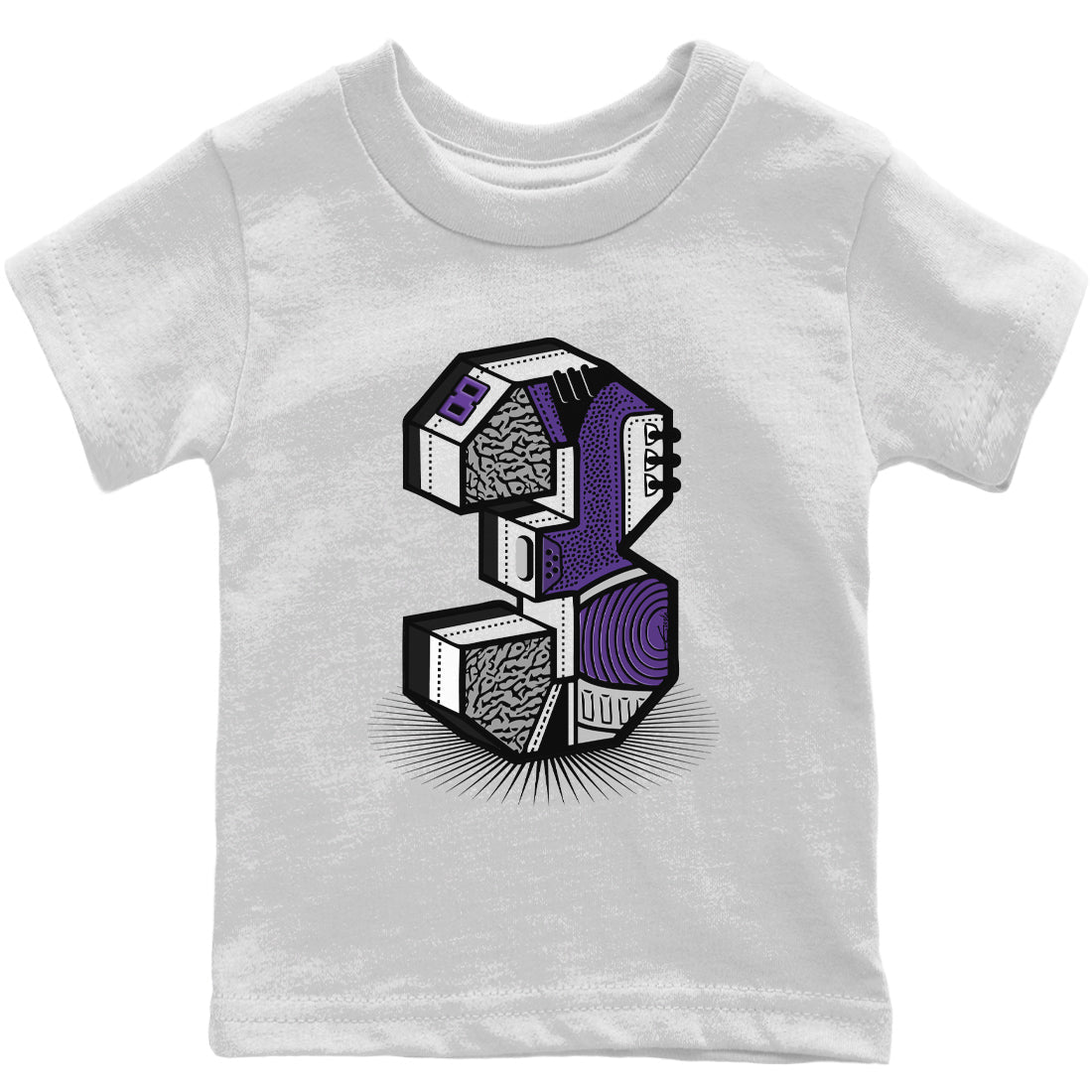 Jordan 3 Dark Iris Sneaker Match Tees Three Statue Sneaker Tees Jordan 3 Dark Iris Sneaker Release Tees Kids Shirts