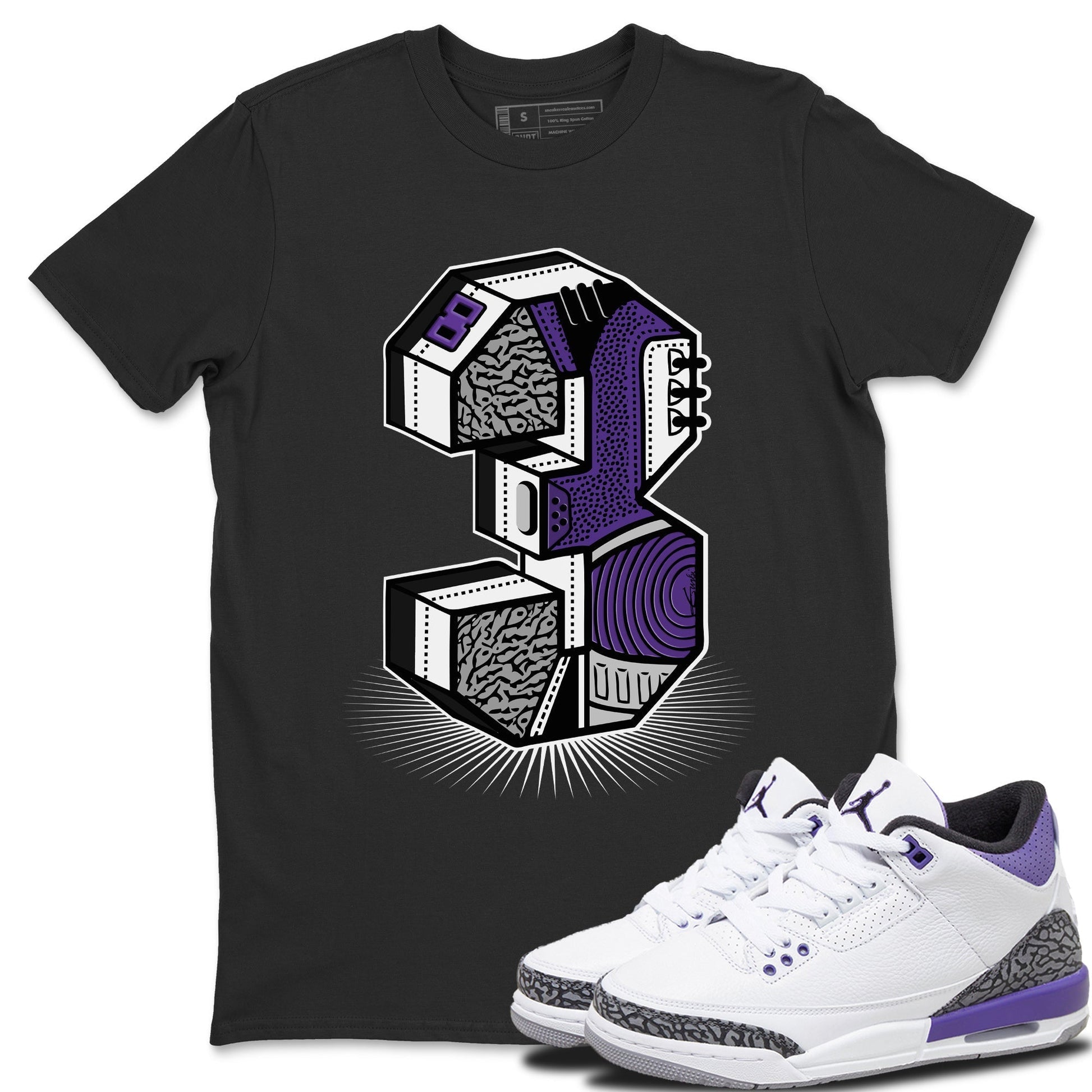 Jordan 3 Dark Iris Sneaker Match Tees Three Statue Sneaker Tees Jordan 3 Dark Iris Sneaker Release Tees Unisex Shirts