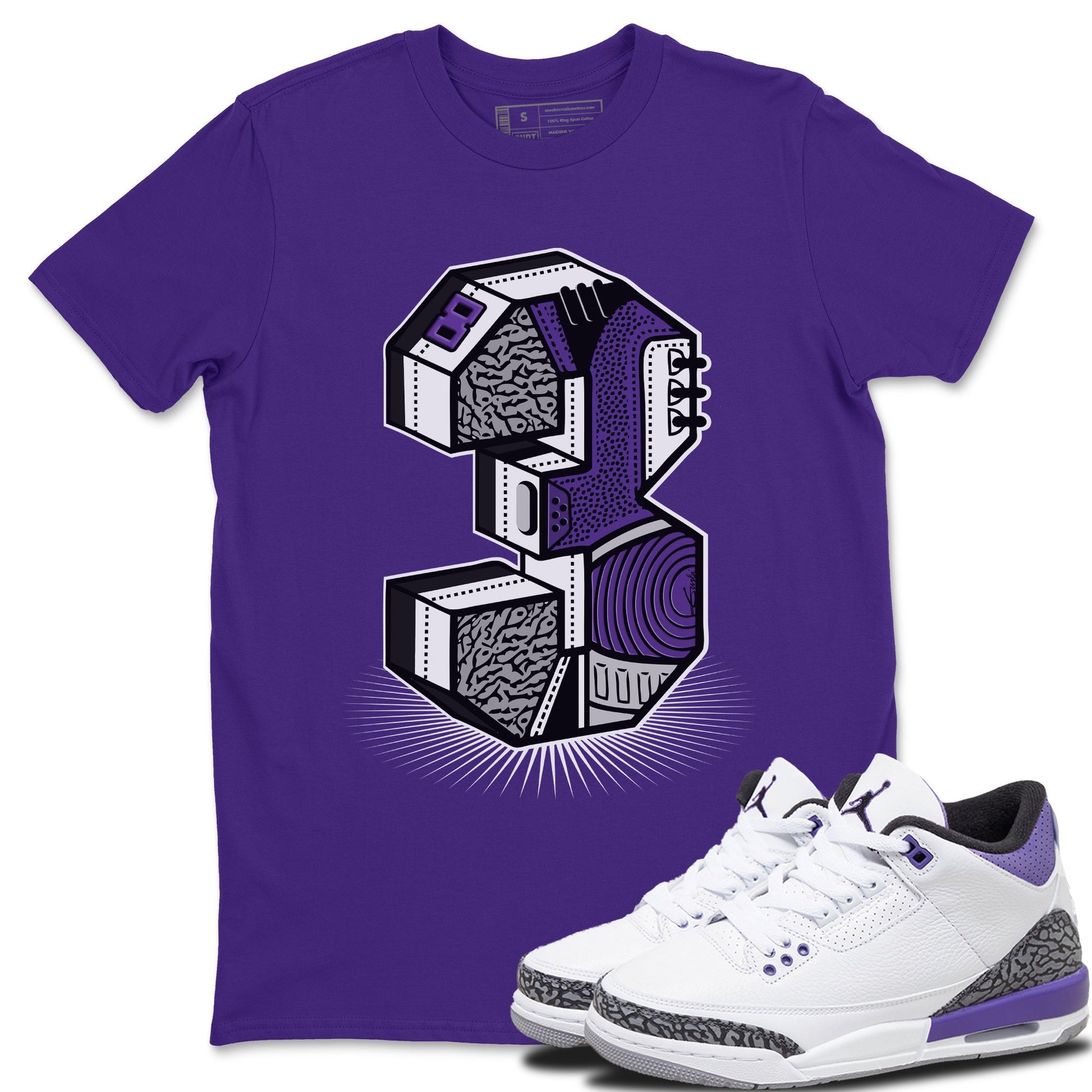 Jordan 3 Dark Iris Sneaker Match Tees Three Statue Sneaker Tees Jordan 3 Dark Iris Sneaker Release Tees Unisex Shirts