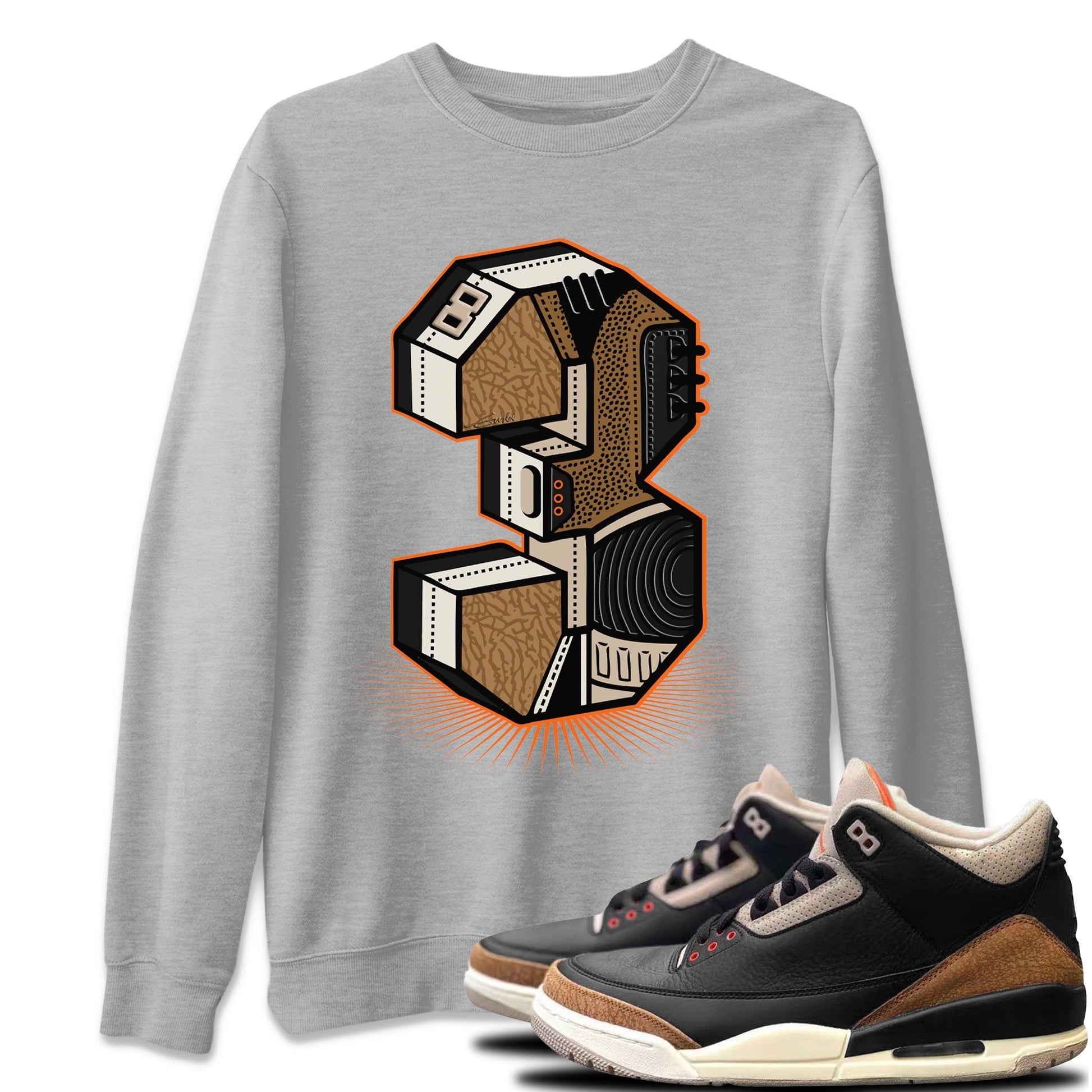 Jordan 3 Desert Elephant Sneaker Match Tees Three Statue Sneaker Tees Jordan 3 Desert Elephant Sneaker Release Tees Unisex Shirts