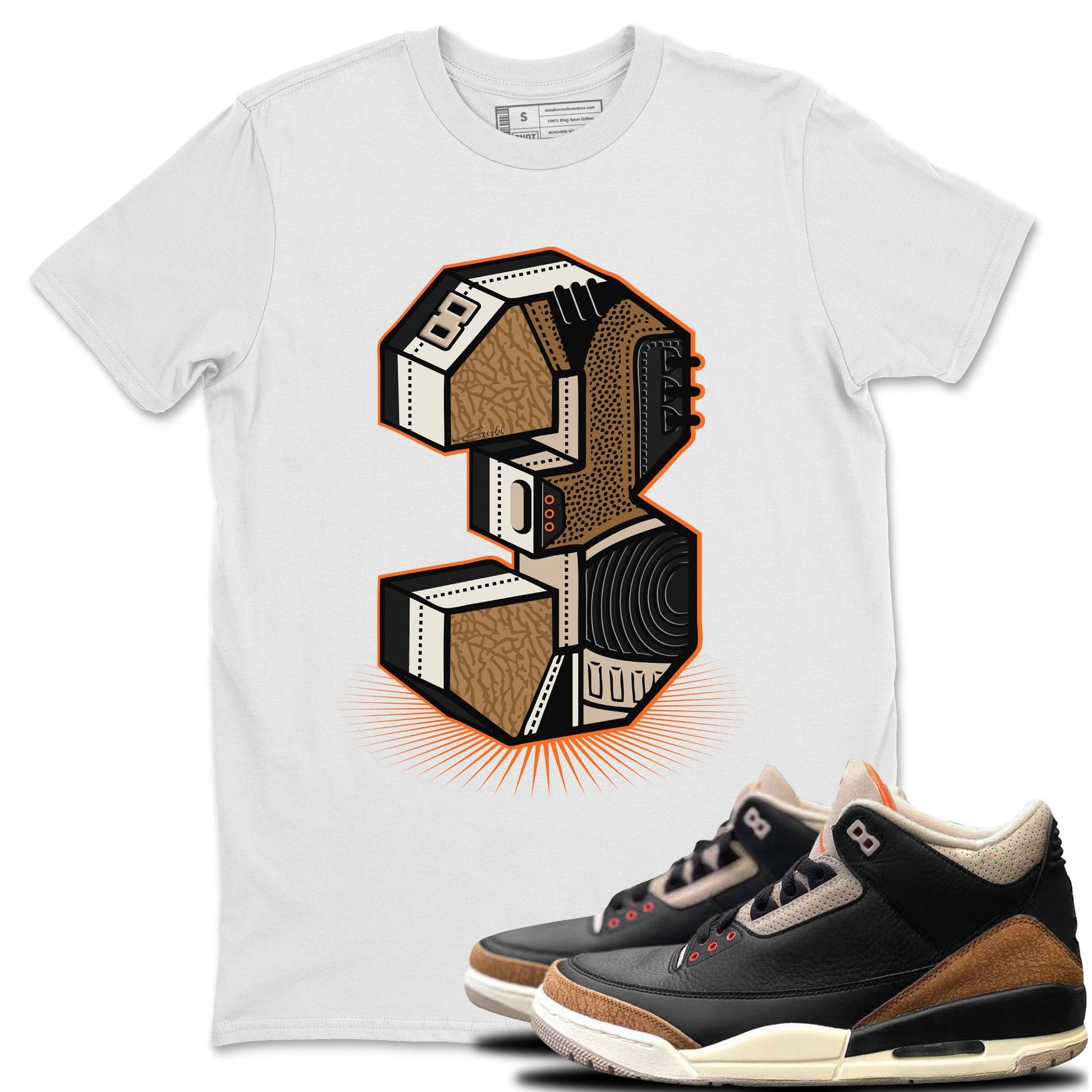 Jordan 3 Desert Elephant Sneaker Match Tees Three Statue Sneaker Tees Jordan 3 Desert Elephant Sneaker Release Tees Unisex Shirts