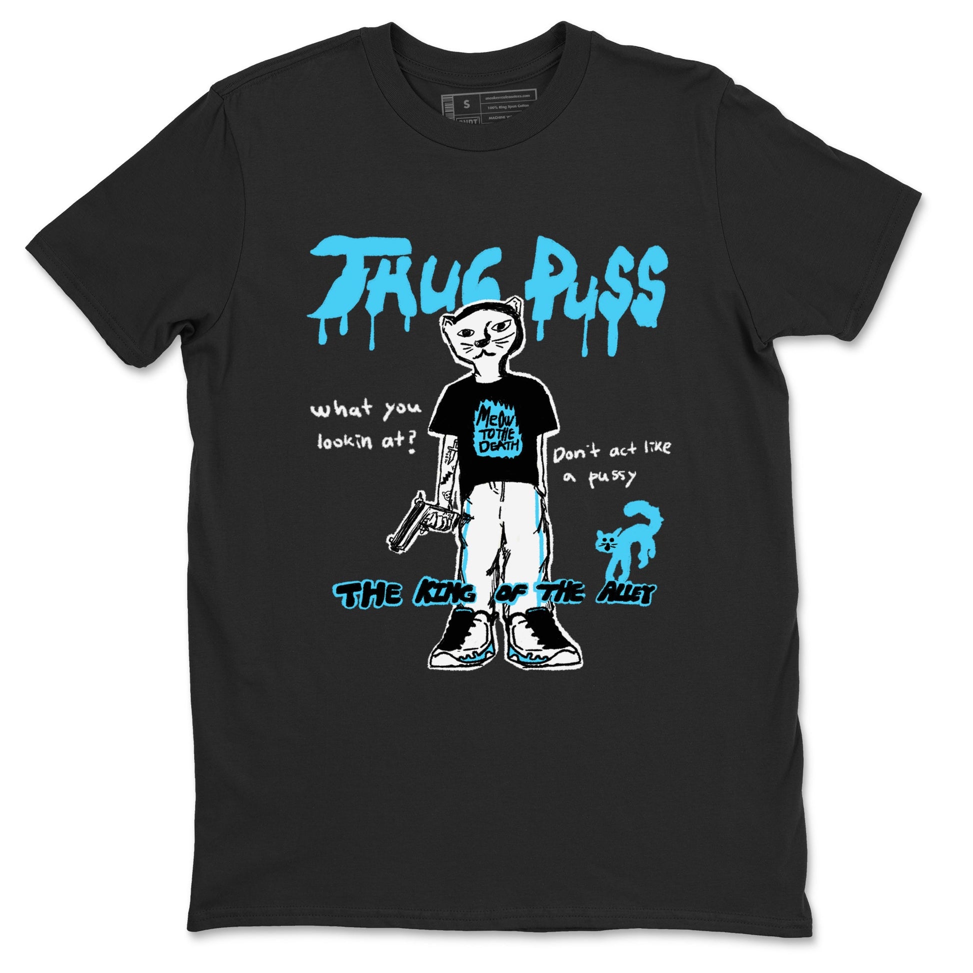 9s Powder Blue shirt to match jordans Thug Puss sneaker tees Air Jordan 9 Powder Blue SNRT Sneaker Release Tees unisex cotton Black 2 crew neck shirt