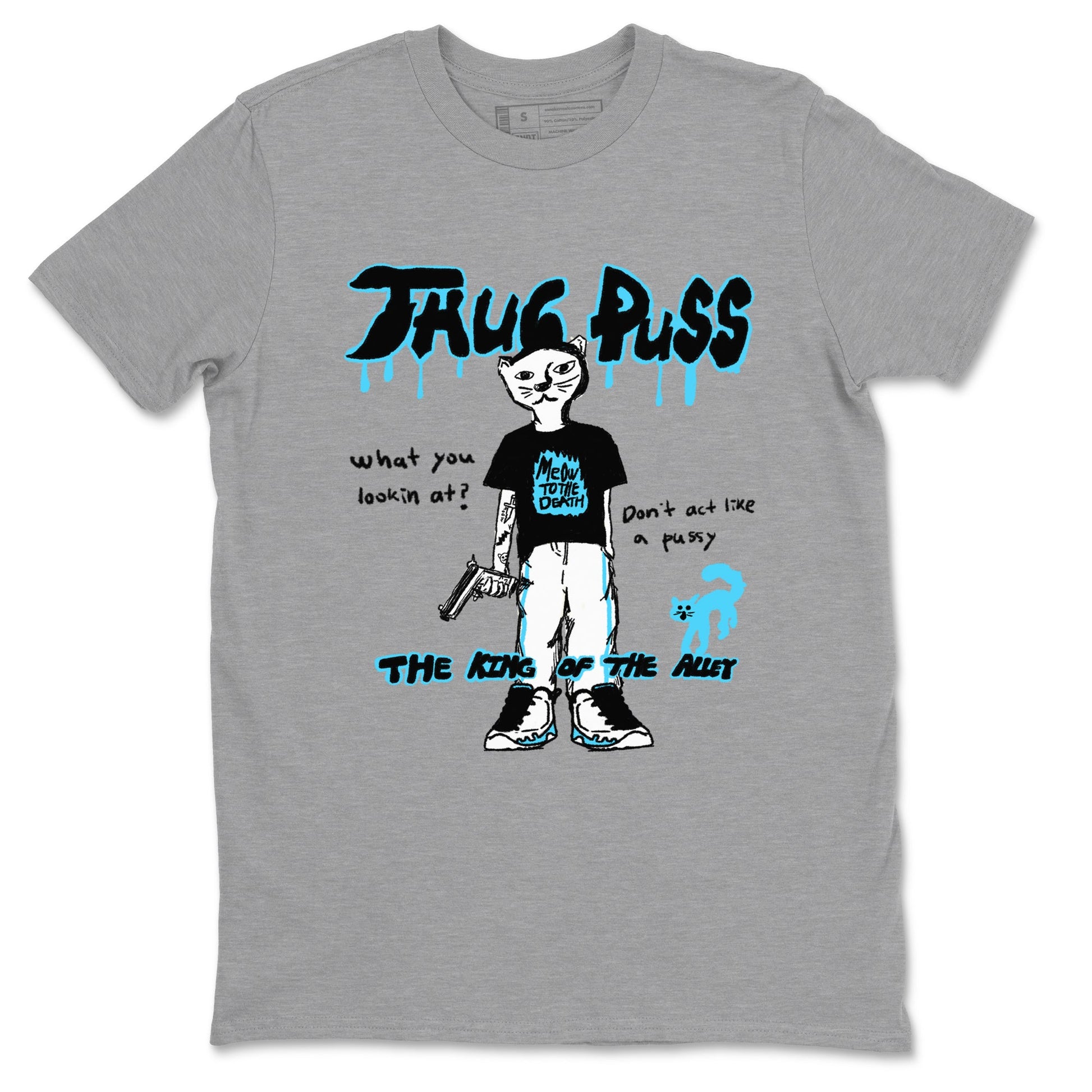 9s Powder Blue shirt to match jordans Thug Puss sneaker tees Air Jordan 9 Powder Blue SNRT Sneaker Release Tees unisex cotton Heather Grey 2 crew neck shirt