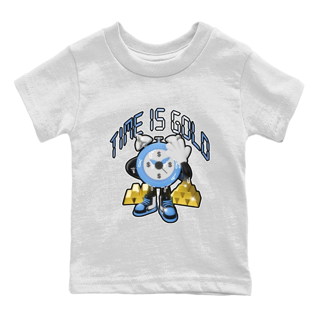 Air Jordan 1 UNC Toe shirt to match jordans Time Is Gold sneaker tees AJ1 UNC Toe SNRT Sneaker Release Tees Baby Toddler White 2 T-Shirt
