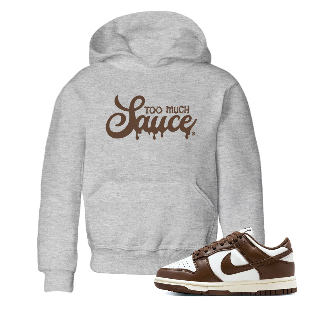Dunk Low WMNS Cacao Wow sneaker shirt to match jordans Too Much Sauce sneaker tees Dunk Cacao Wow SNRT Sneaker Release Tees Baby Toddler Heather Grey 1 T-Shirt
