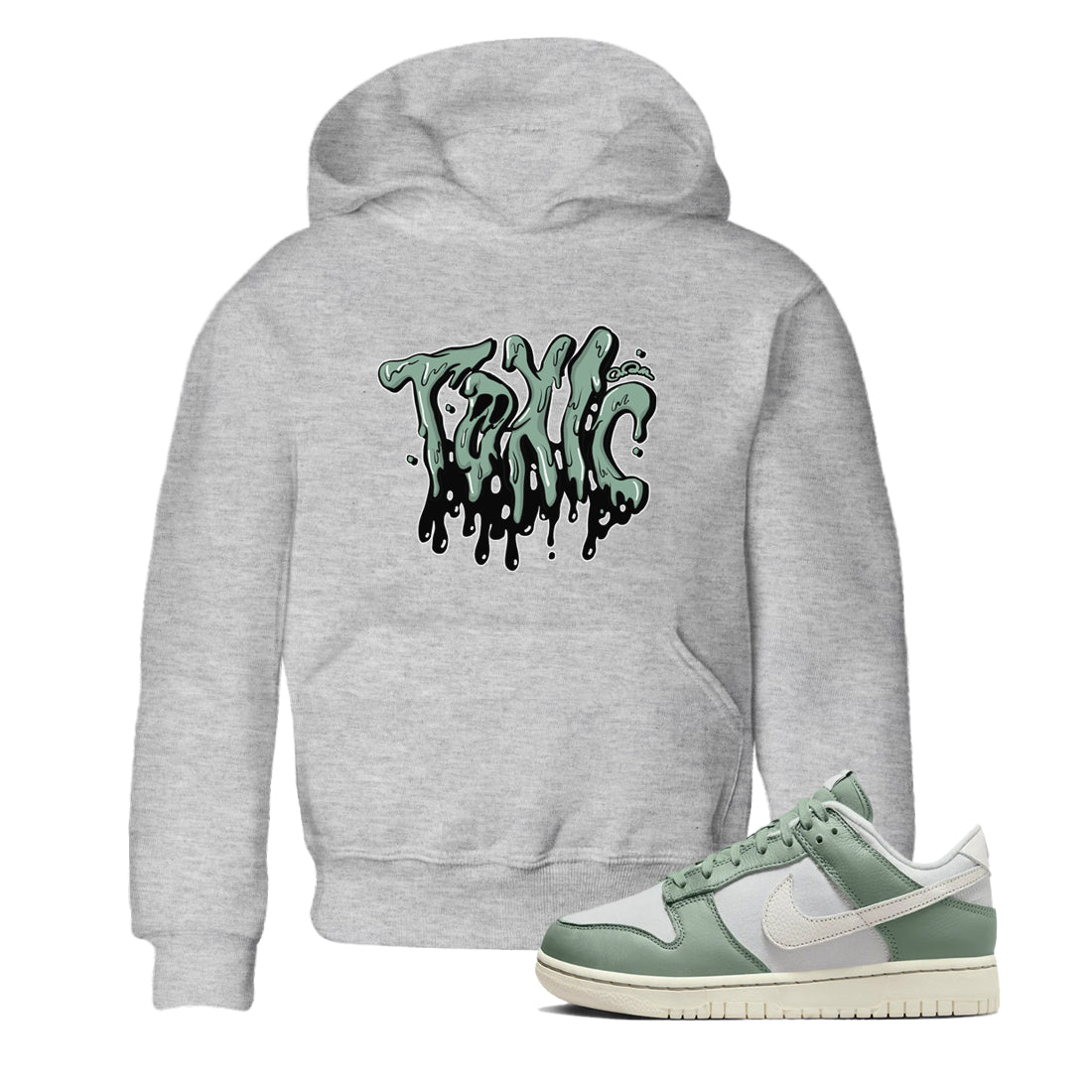 Dunk Mica Green Sneaker Match Tees Toxic Sneaker Tees Dunk Low Mica Green Sneaker Release Tees Kids Shirts Heather Grey 1