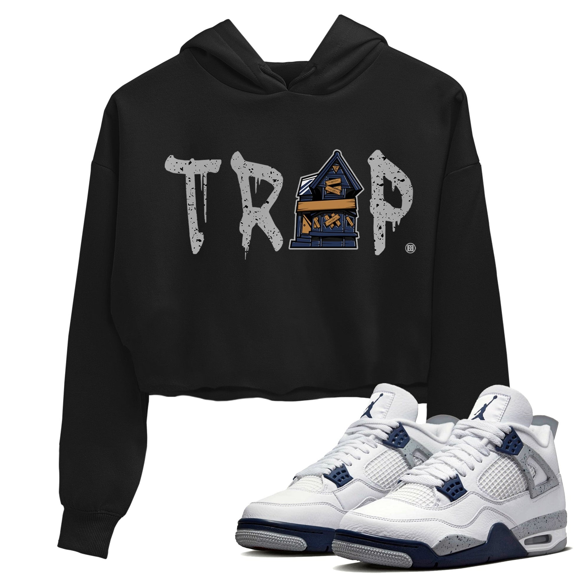 Jordan 4 Midnight Navy Sneaker Match Tees Trap House Sneaker Tees Jordan 4 Midnight Navy Sneaker Release Tees Women's Shirts