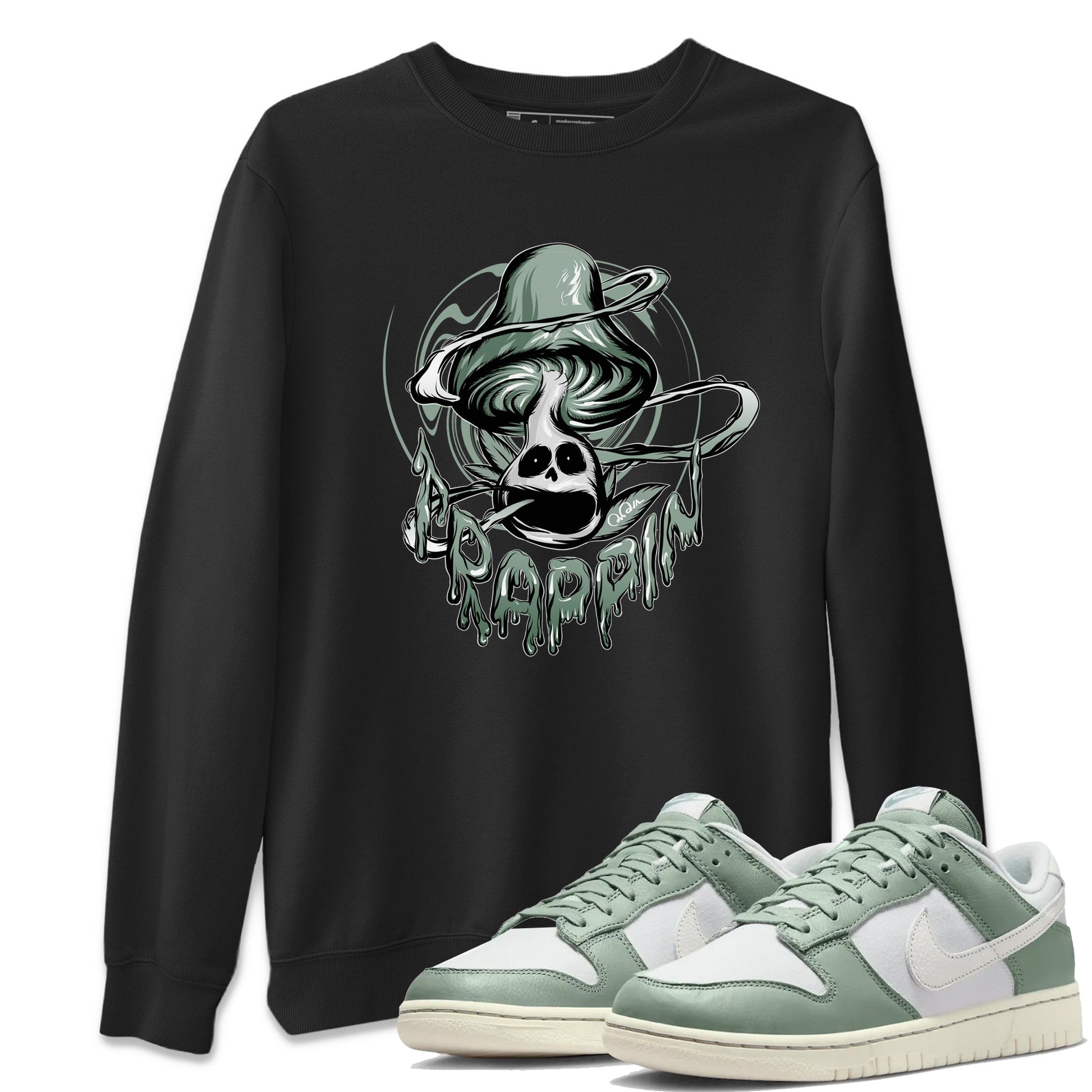 Dunk Mica Green Sneaker Match Tees Trippin Mushroom Sneaker Tees Dunk Low Mica Green Sneaker Release Tees Unisex Shirts Black 1