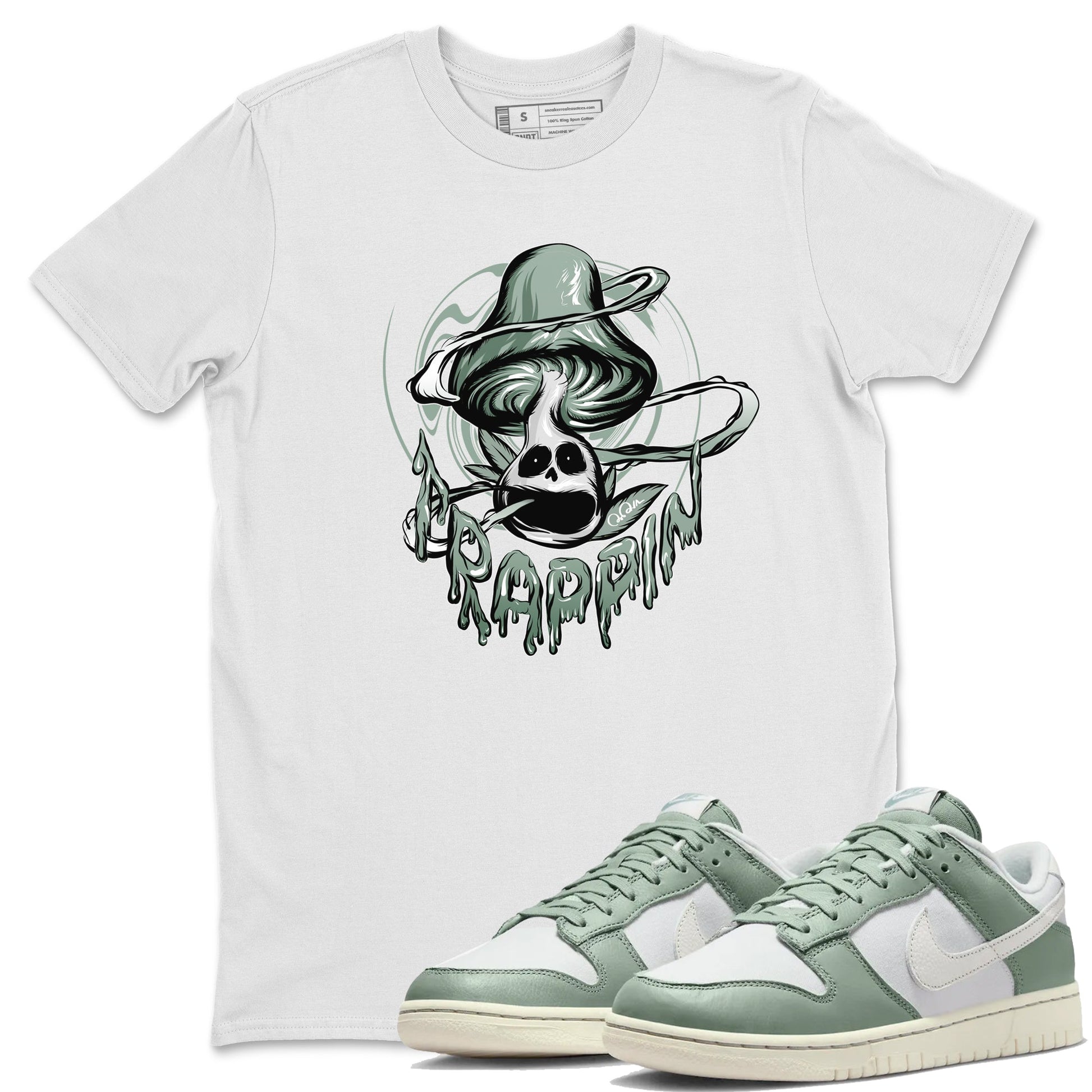 Dunk Mica Green Sneaker Match Tees Trippin Mushroom Sneaker Tees Dunk Low Mica Green Sneaker Release Tees Unisex Shirts White 1