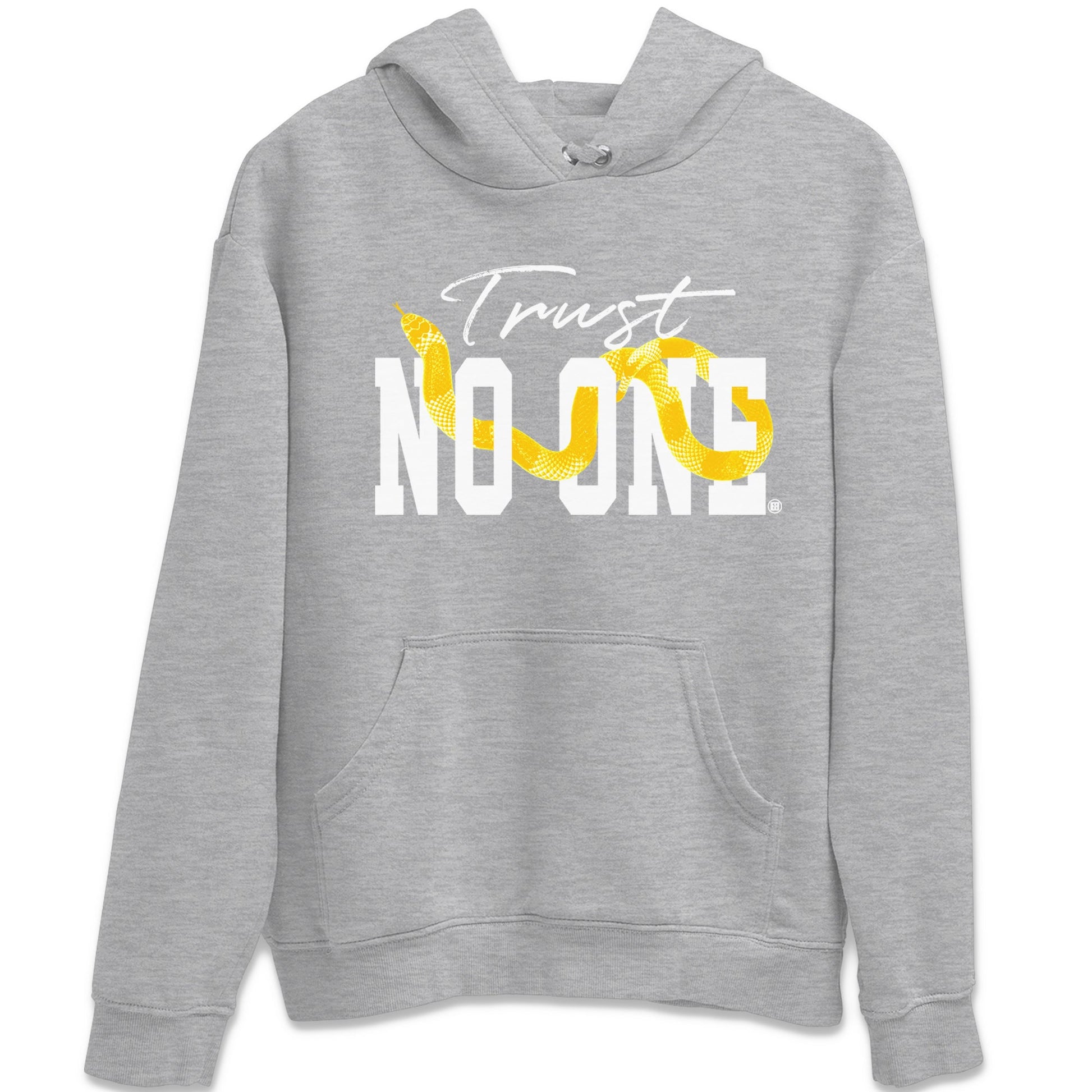 Air Jordan 11 Yellow Python Sneaker Match Tees Trust No One Sneaker Tees Air Jordan 11 Yellow Snakeskin Tee Unisex Shirts Heather Grey 2